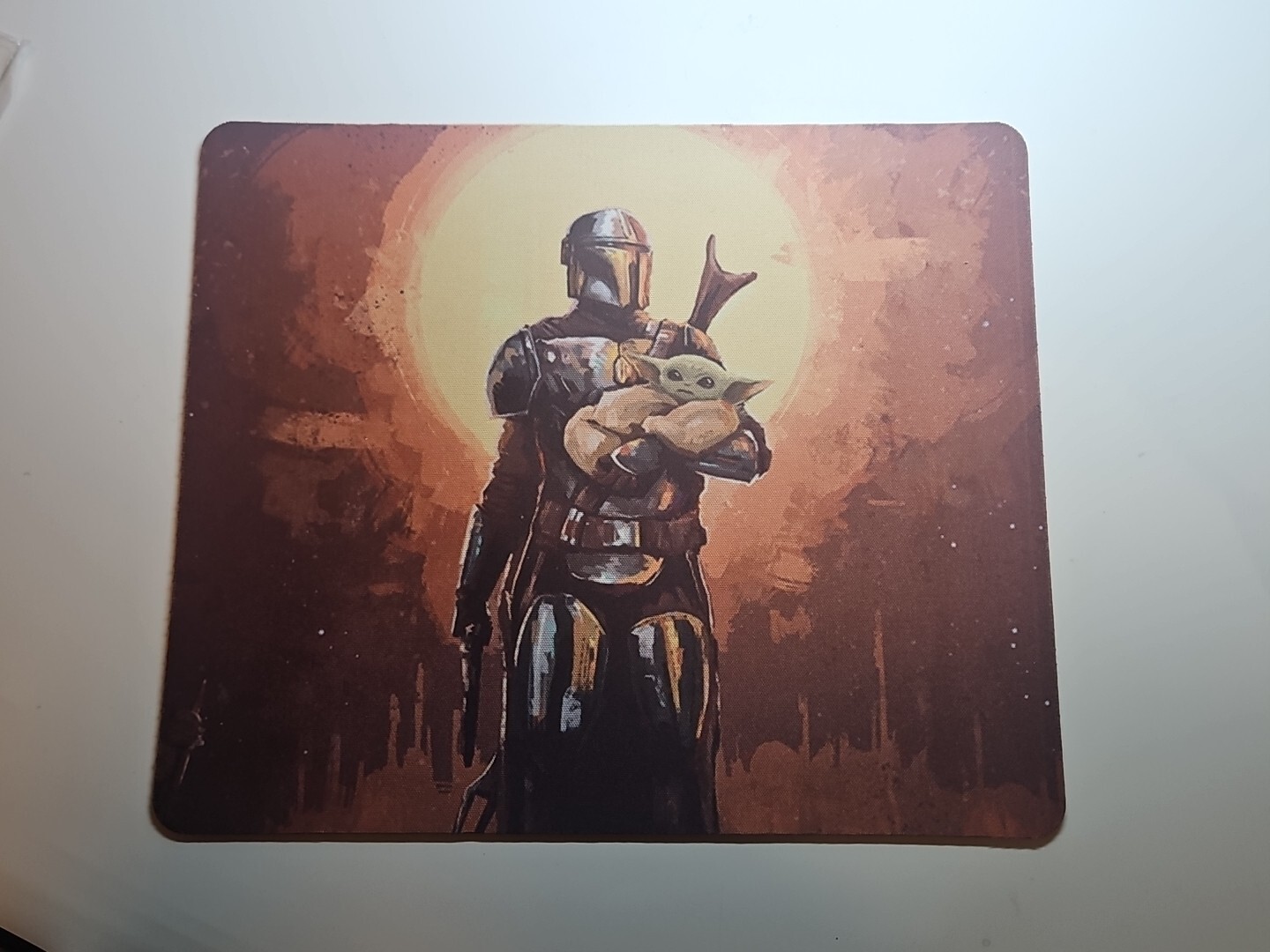 The Mandalorian  & Grogu Gaming Mat Mouse Pad Non Slip Base New 8"x9.4"