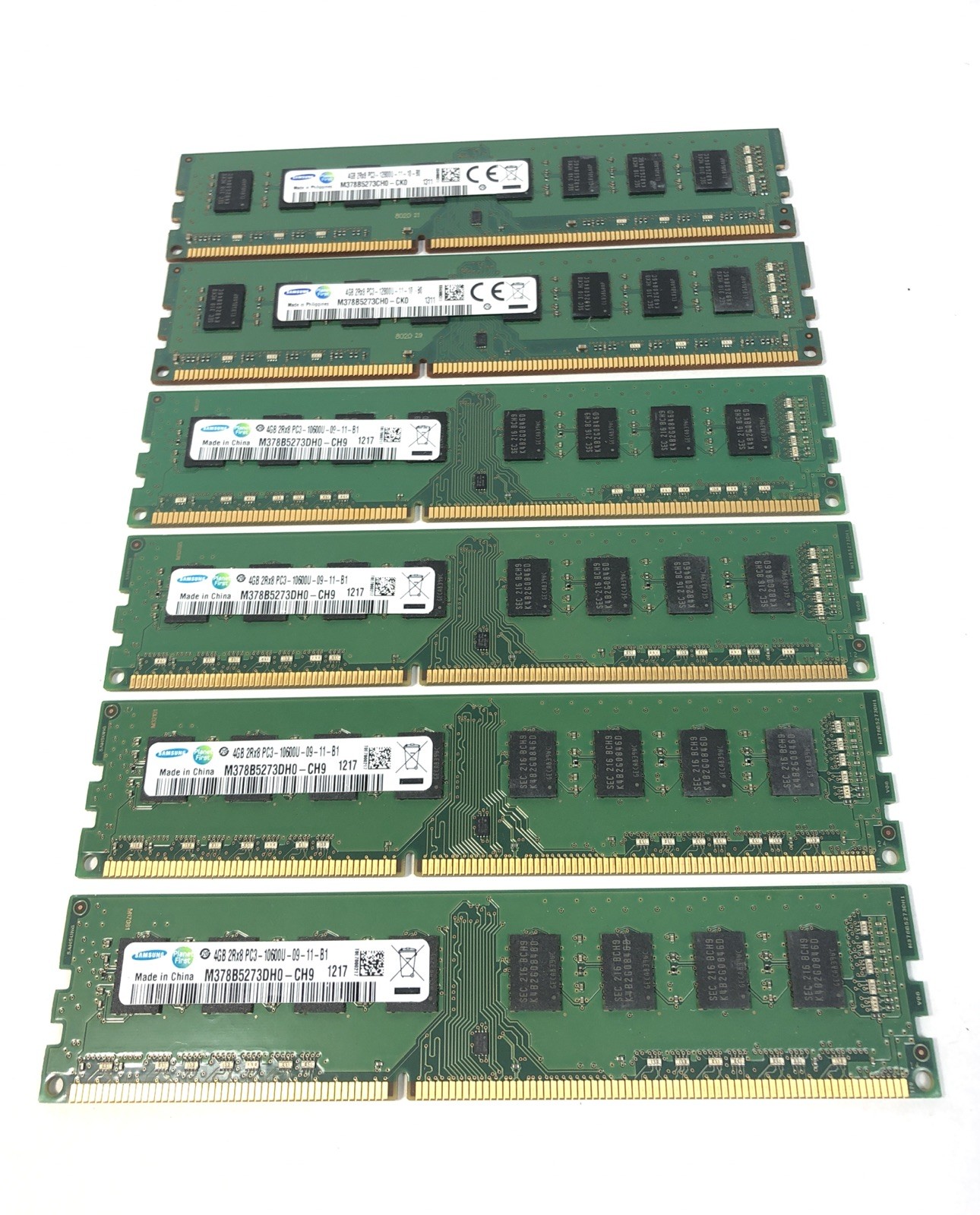 Lot Of 6 Samsung 4GB (24GB Total) 2Rx8 PC3 DIMM DDR3 Desktop Memory RAM