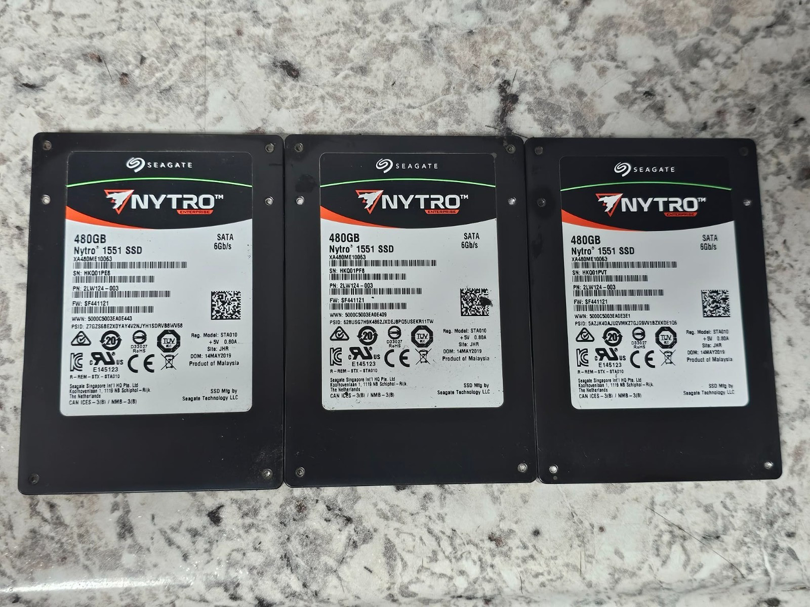 3x Lot 480GB SATA 2.5" Seagate XA480ME10063 NYTRO 1551 SSD  2LW124-003 SF441121