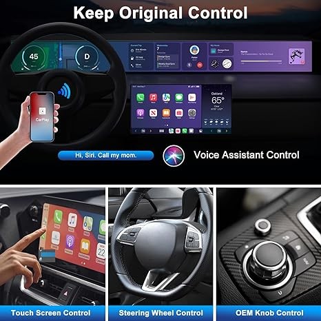 Apple CarPlay Adapter, 2023 Upgrade Adapter for OEM Wired Cars, Fastest Wireless