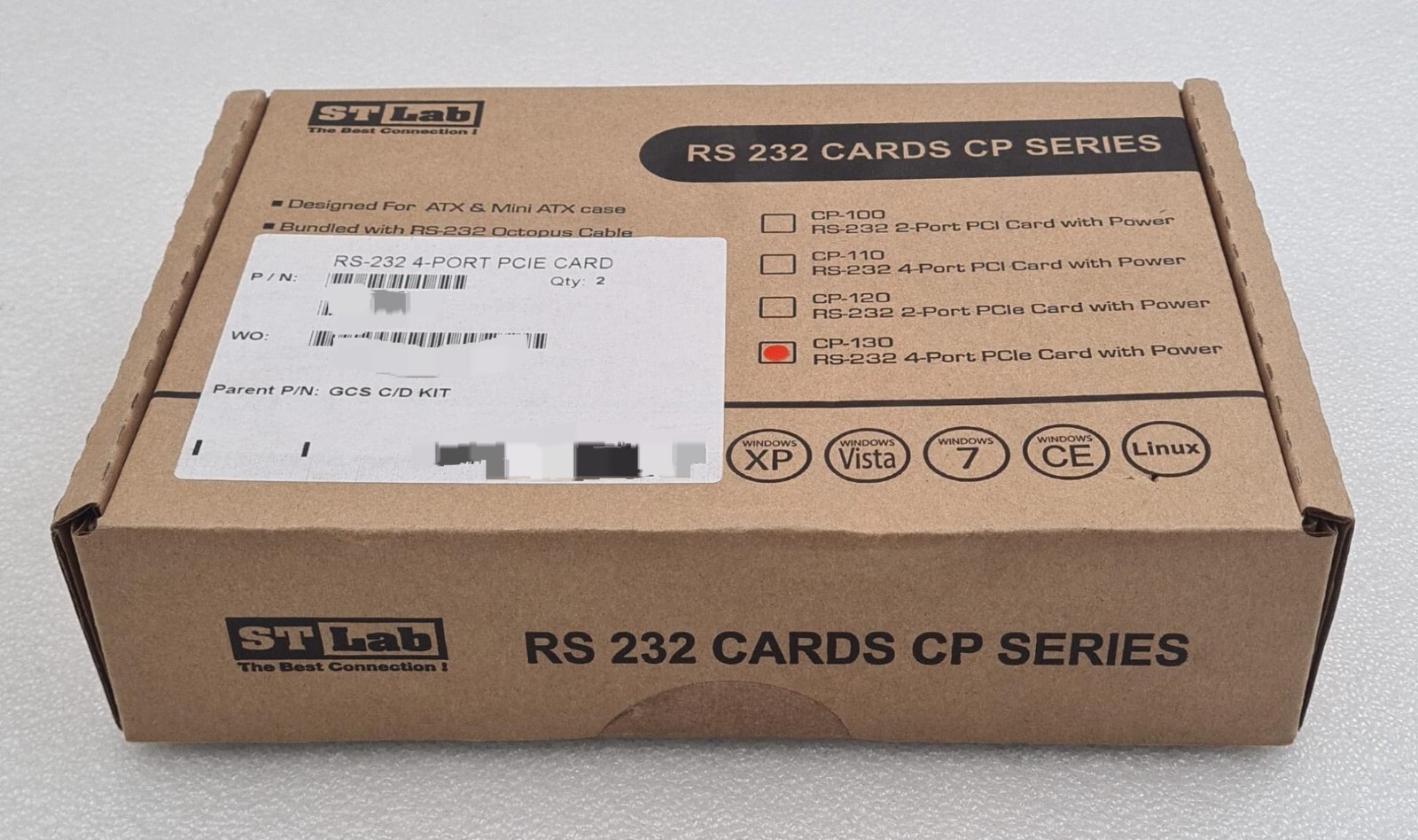 [NEW PAIR] STLAB CP-130 RS-232 4-Port PCIe CARD WITH POWER CP SERIES IE-X07-5240