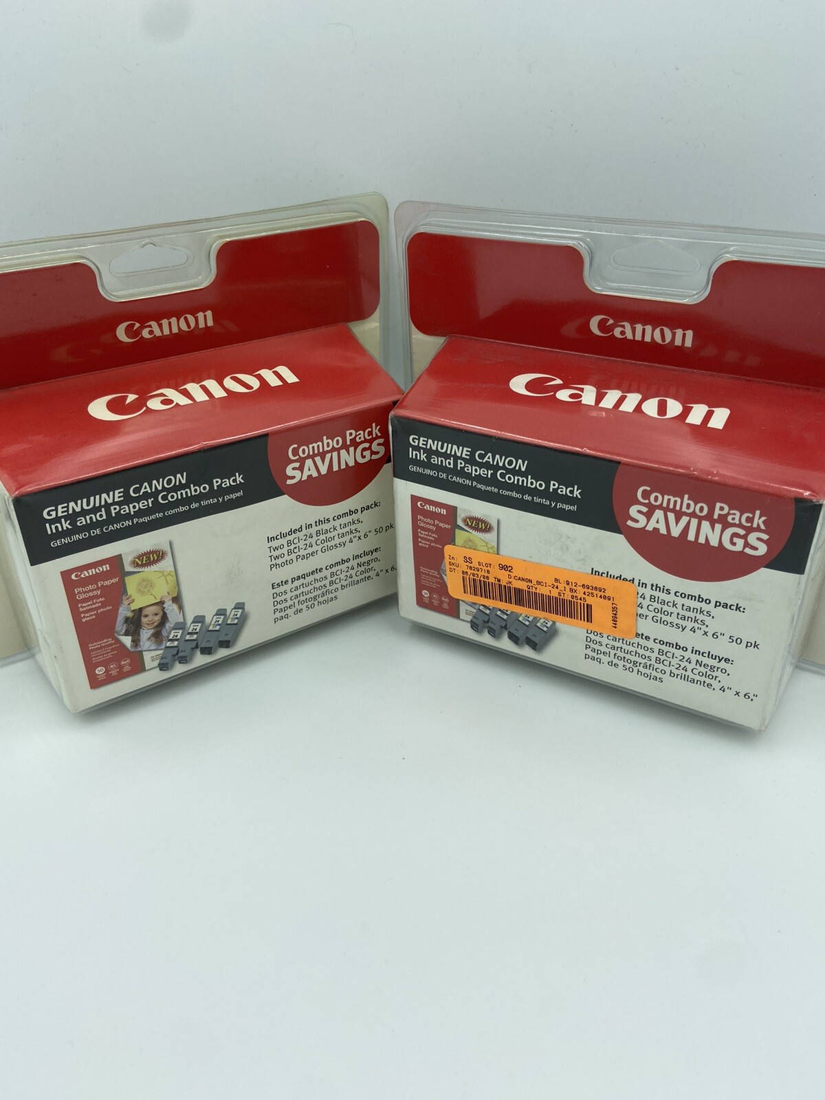New Genuine Canon BCI-24 Twin Black & Twin Color Ink Cartridges 2 Package