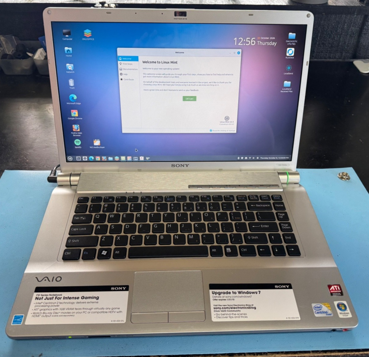 Sony Vaio VGN-FW465J Intel Core 2 Duo 2.26GHz 4 GB 1TB SSD W/ Linux Mint 22.3