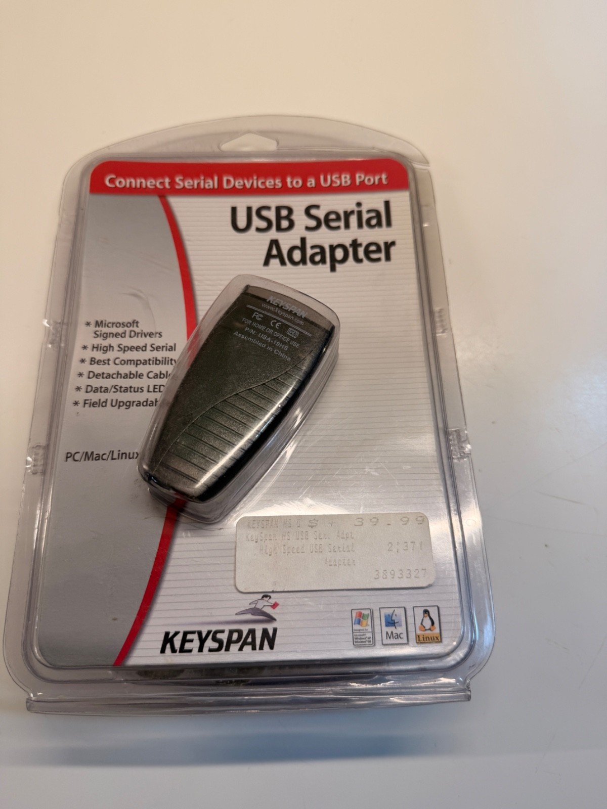 Tripp Lite Keyspan High-Speed USB to Serial Adapter, PC & Mac (USA-19HS)