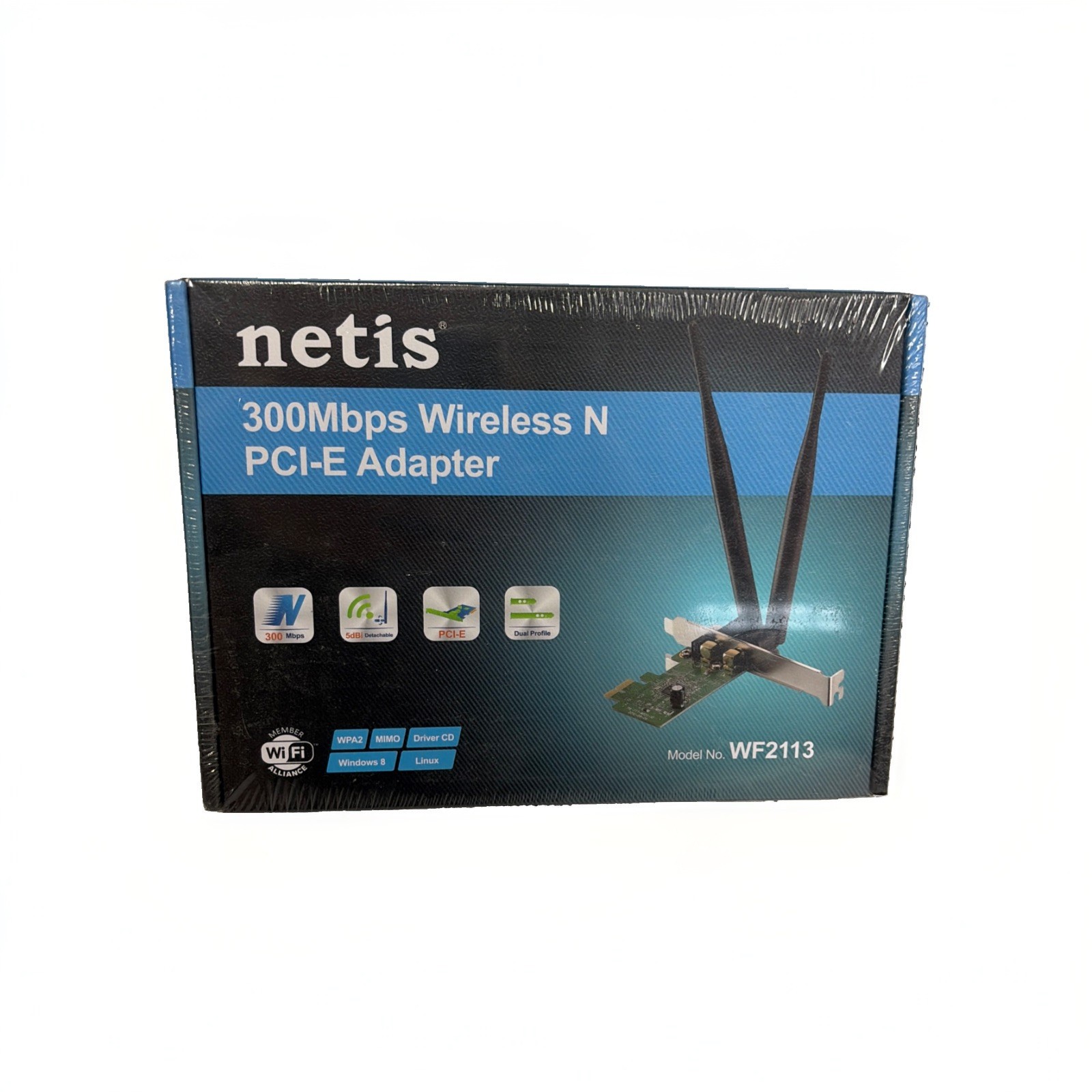Netis WF2113 Wireless N 300Mbps Advanced PCI-E Adapter 5 dBi High Gain T16