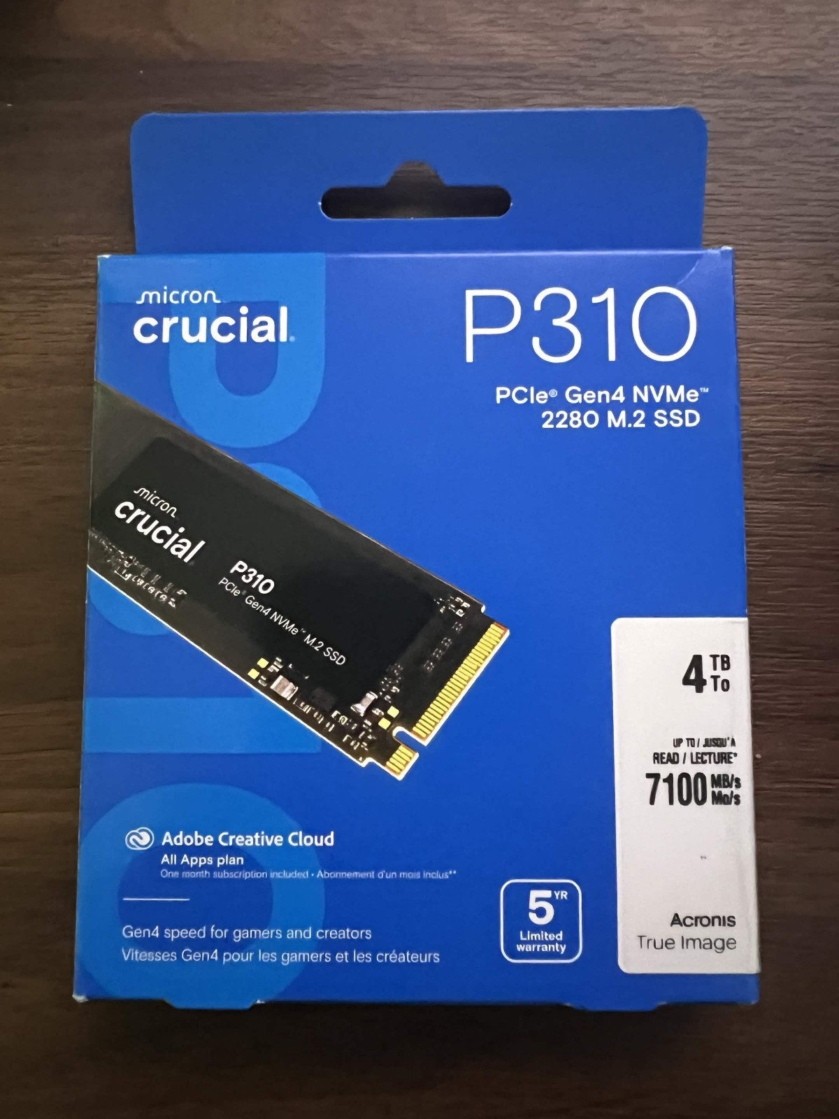 Crucial P310 4TB PCIe  Gen 4.0 x4 NVMe M.2 2280 Internal SSD CT4000P310SSD8