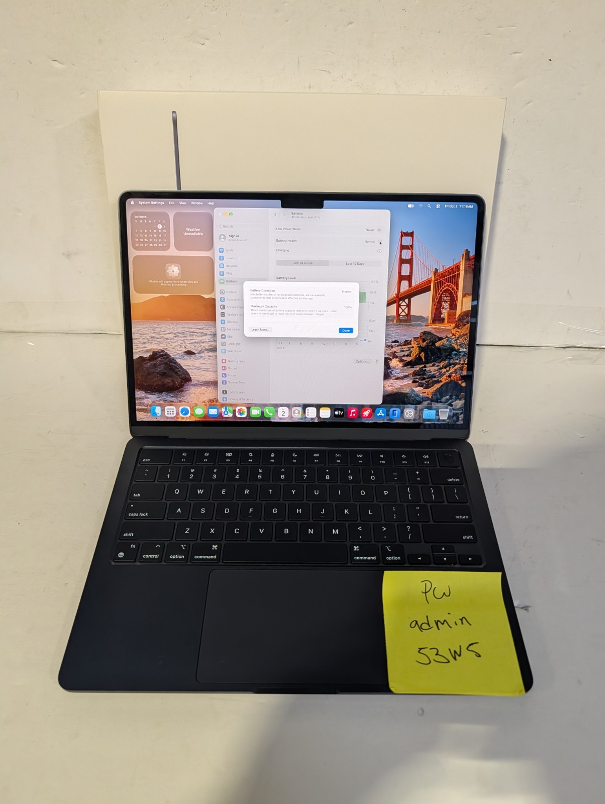 2022 Apple MacBook Air 13.6" M2 8C GPU 3.5GHz 16GB RAM 256GB SSD A2681