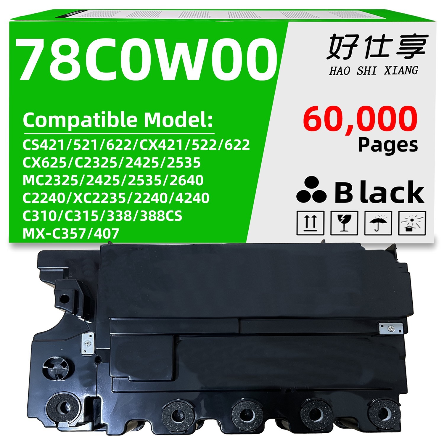 78C0W00 Waste Toner Bottle Compatible for Lexmark C2325 C2425 C2535 Printer