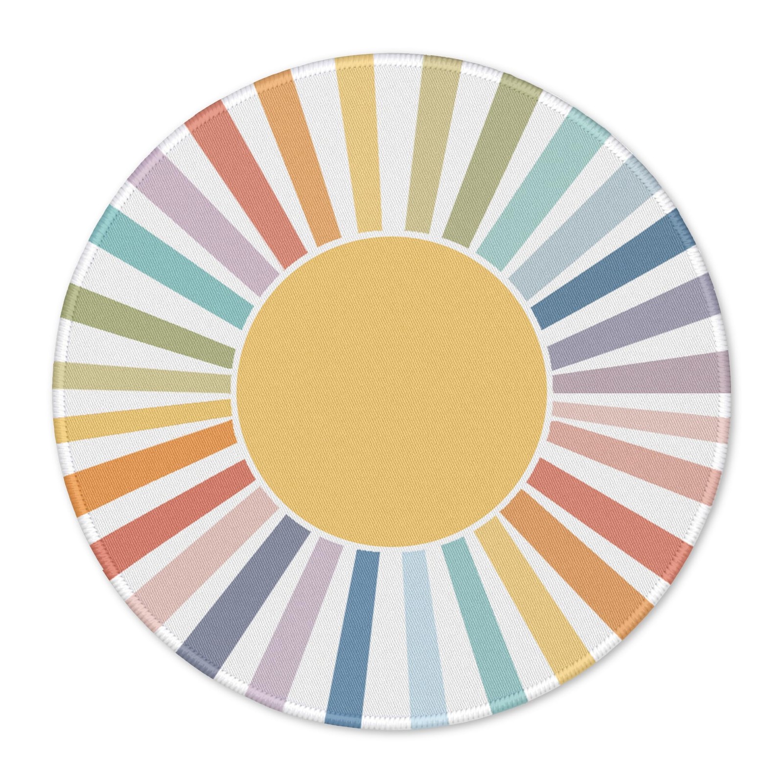 ZNGFON Yellow Boho Rainbow Sun Round Gaming 7.9x7.9 inches, 02 03