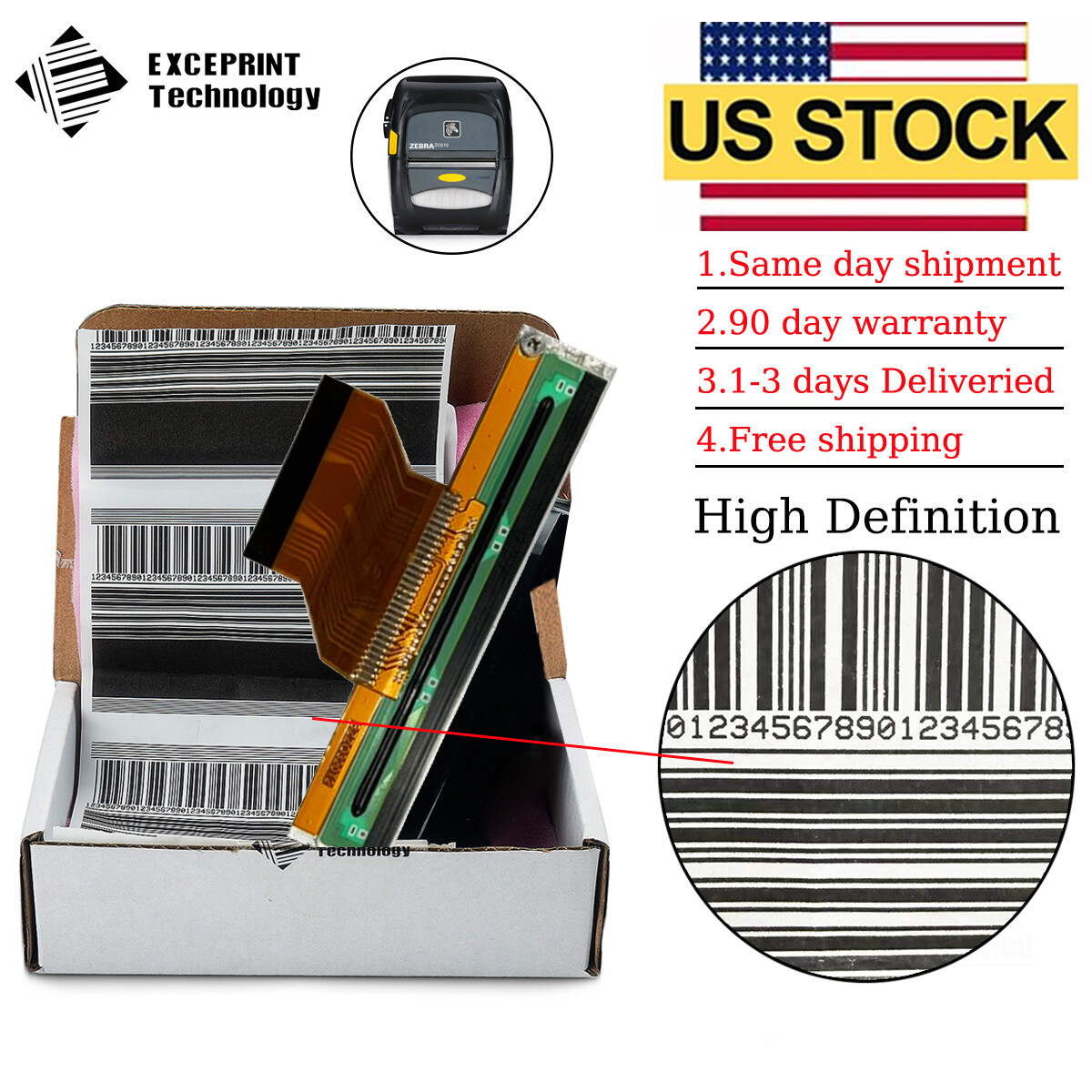 ✅ Printhead for Zebra ZQ510 Portable Mobile Printer 203dpi P1063586 US STOCK ✅