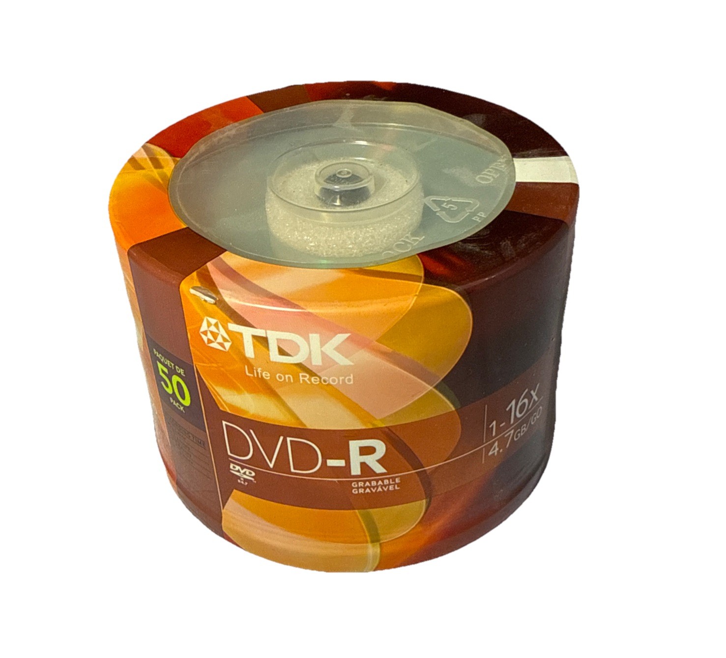 Blank DVD TDK DVD-R 50 Pack 1-16x 4.7GB Recordable Writable Discs Spindle