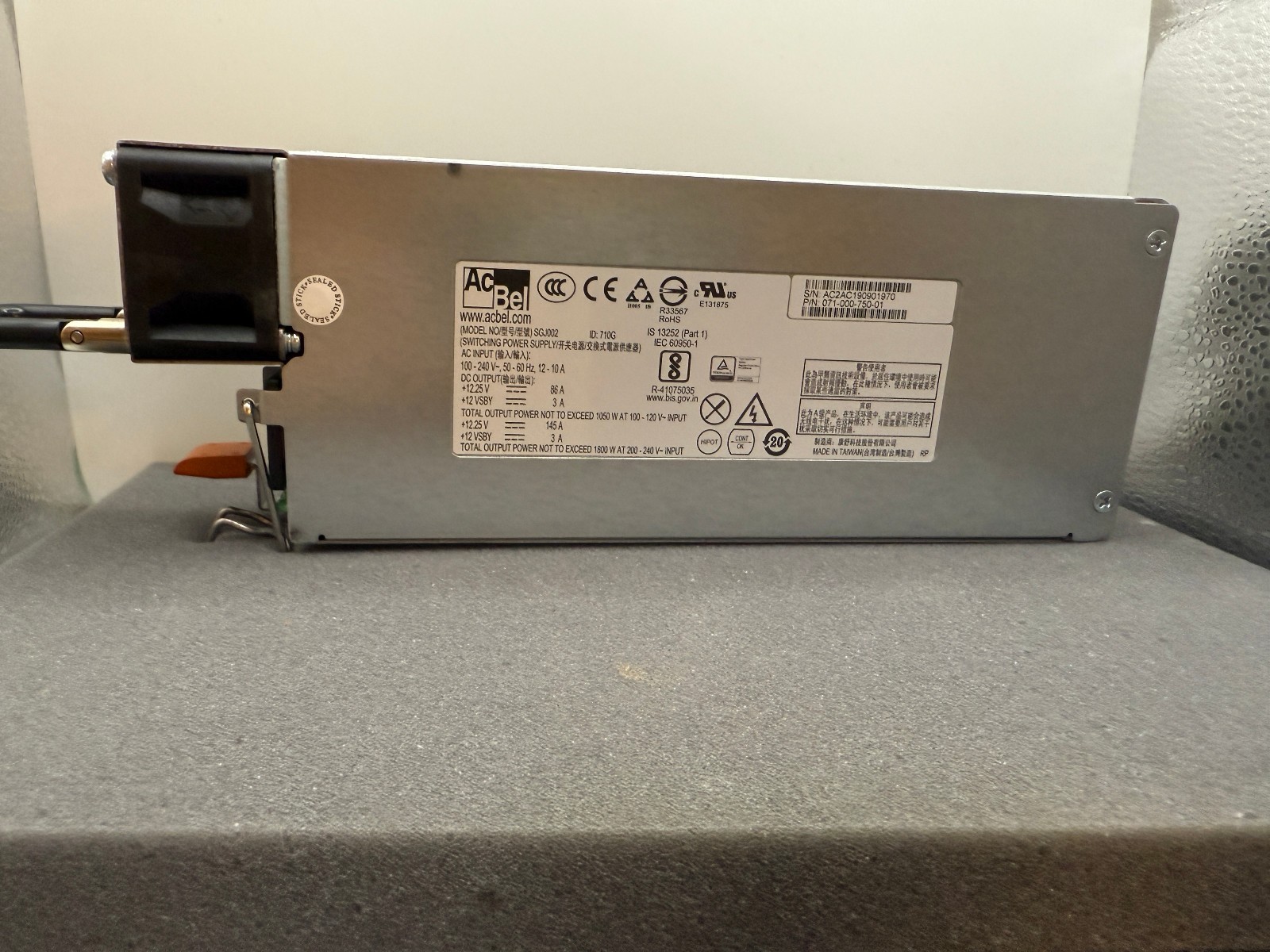 Dell EMC SGJ002 1800W Power Supply For Unity XT 480/680 P/N: 071-000-750-01