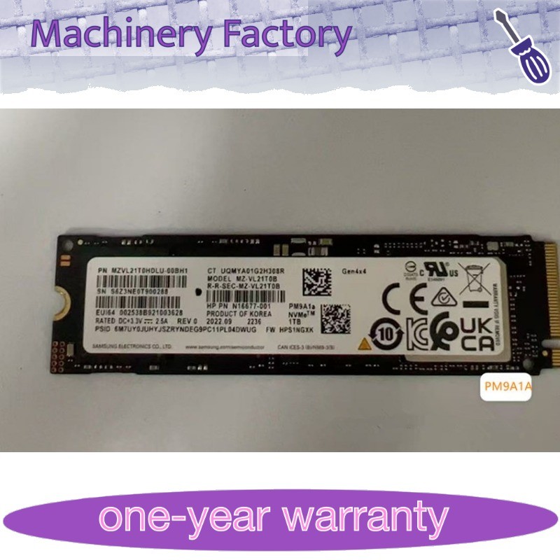 Used Samsung PM9A1a 1TB NVMe PCIe Gen4x4 M.2 2280 Internal SSD MZ-VL21T0B New