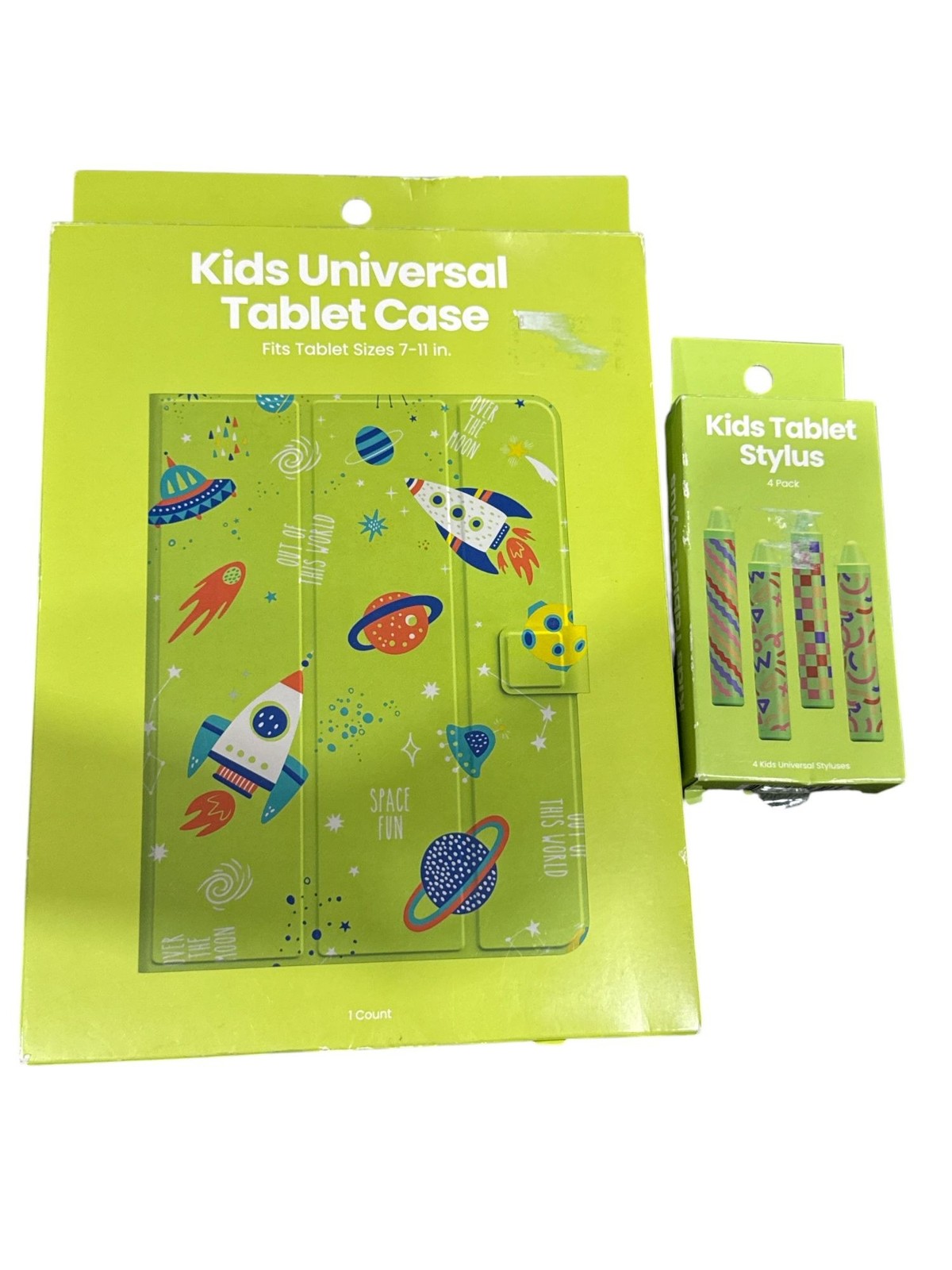 Kids Universal Tablet Case & Stylus Set Fits 7-11 Inch Tablets With Space Theme 