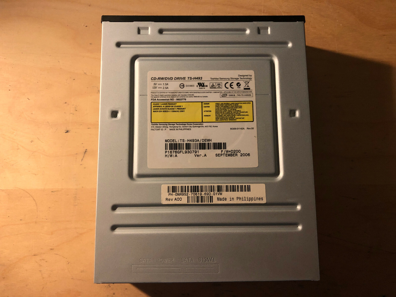 Toshiba Samsung TS-H493 TS-H493A DEWH CD-RW/DVD Drive