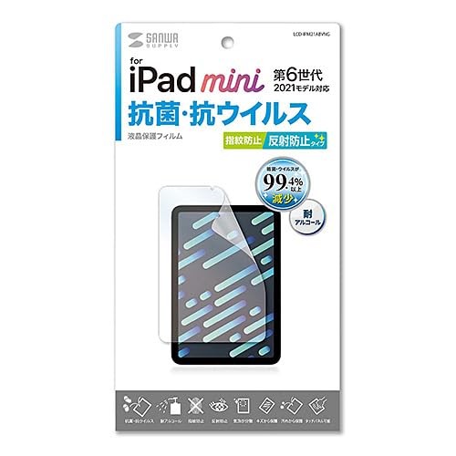 Sanwa Anti-Viral Anti-Reflective Film for iPad mini 6th Generation LCD-IPM21ABVN