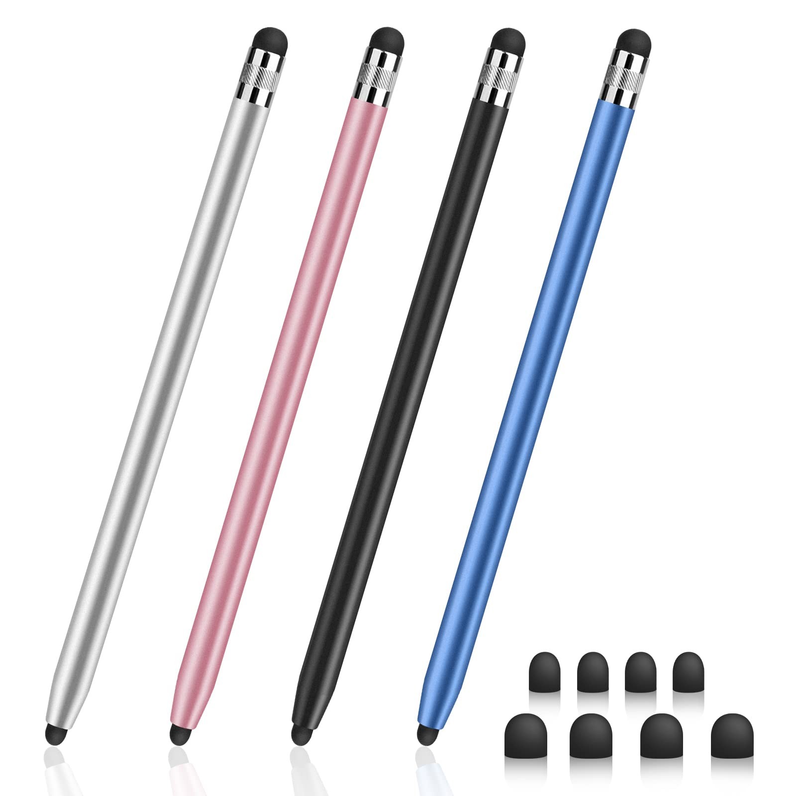 DIGIROOT 4 PCS Universal Stylus, 2-in-1 Stylus Pen for Touchscreen