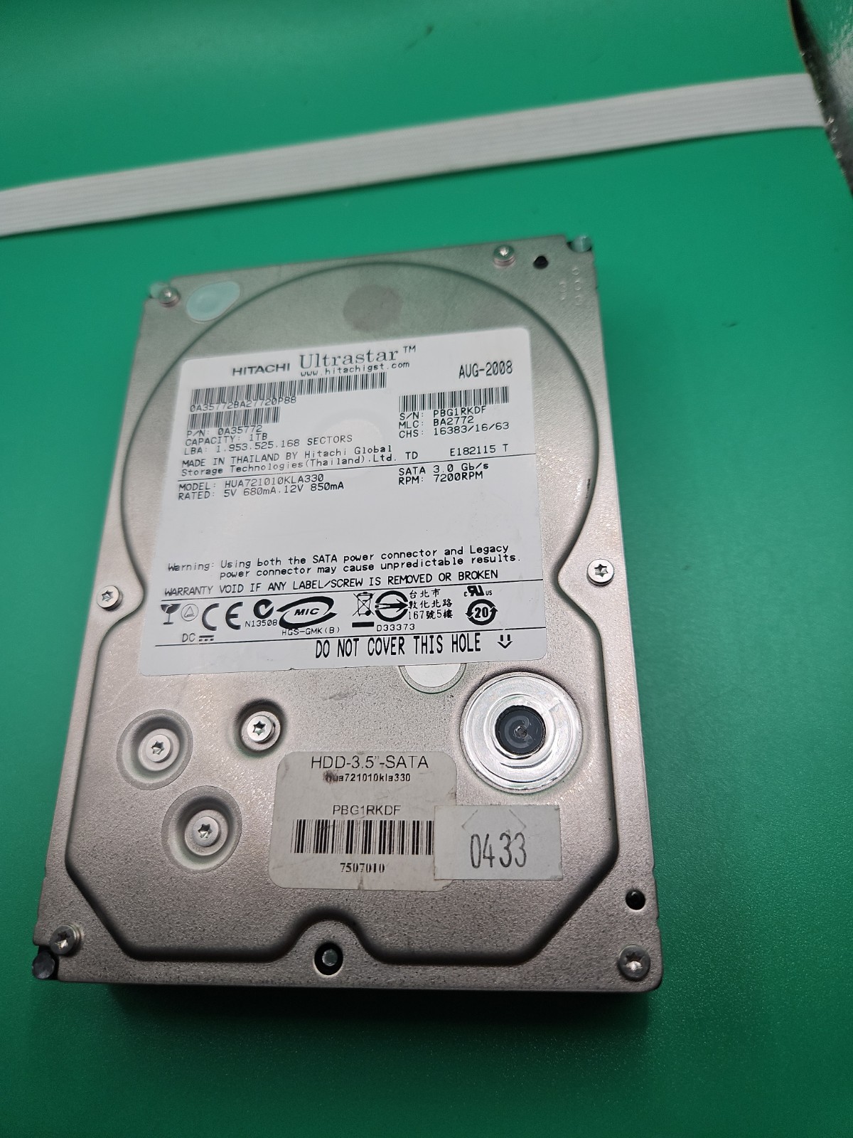 Dell 0A35772-EQL EqualLogic 1TB 7.2K SATA 3.5" 6G HDD PS6500 HUA721010KLA330