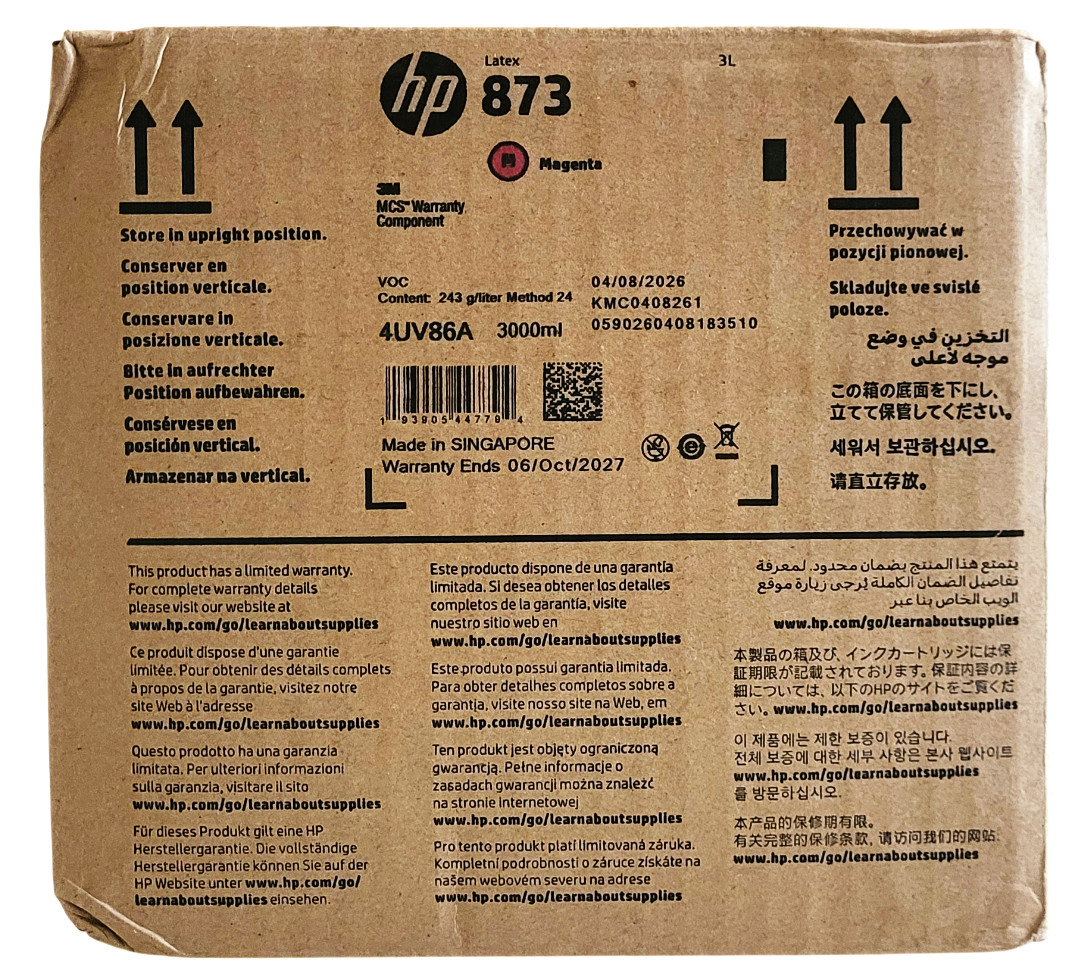 HP Latex 873 Magenta 4UV86A 3000ml Ink Without Box Exp: 10-2027