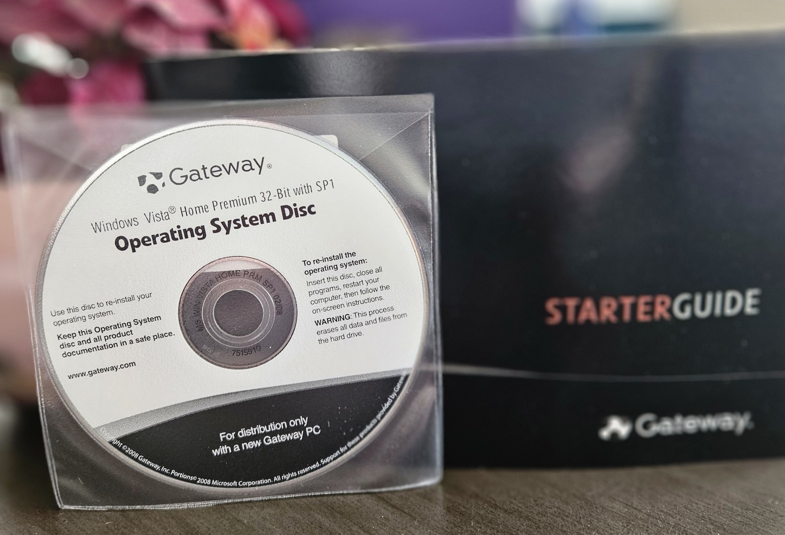 Gateway Vista Home Premium 32-Bit SP1 OEM Disc Appears Unused No Key