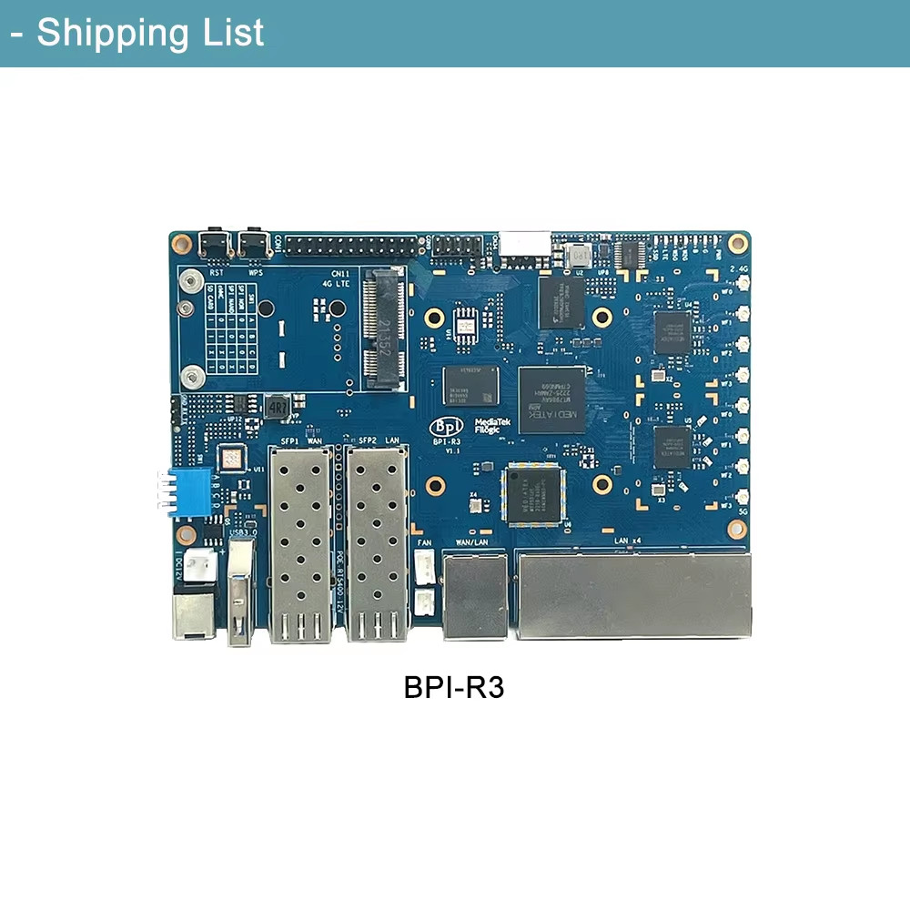 Banana Pi BPI R3 Router Filogic 830 Development Board Quad Core MediaTek MT7986 
