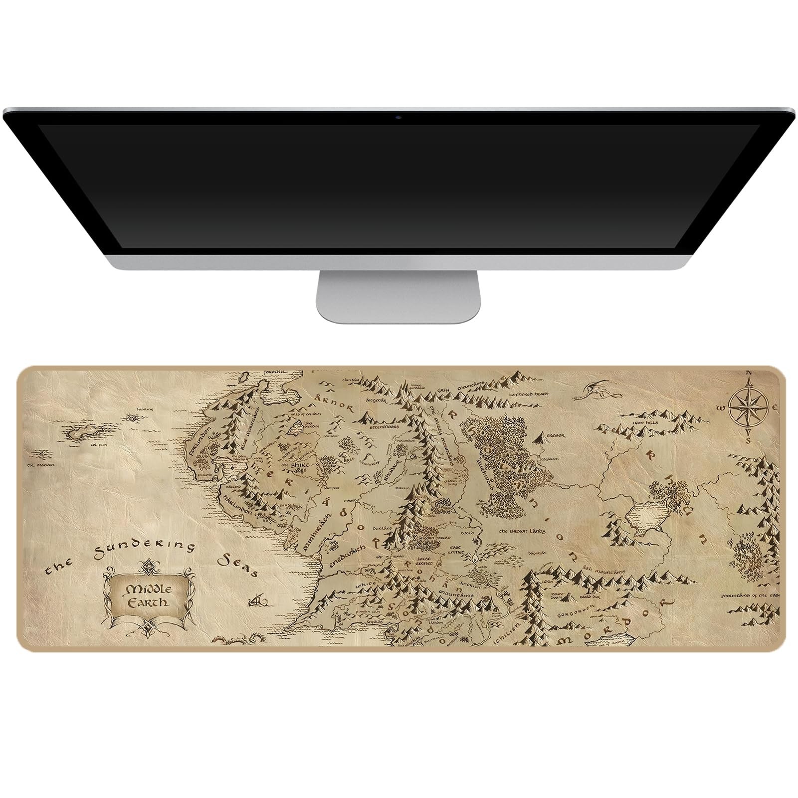 Middle Earth Mouse Pad 31.5x11.8 inch, XL Extended Large Gaming Mouse Mat Des...