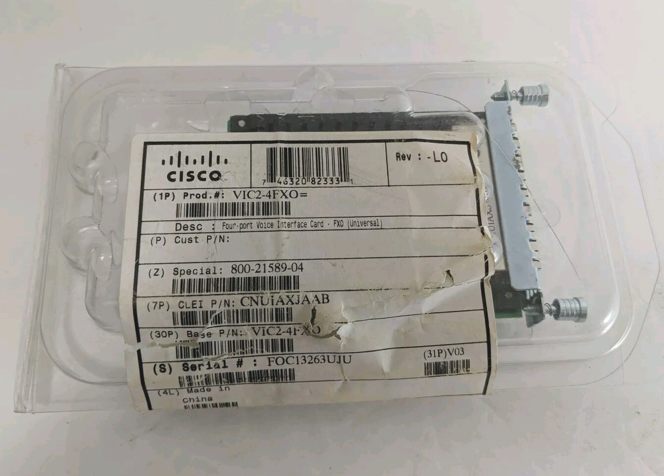 VIC2-4FXO Cisco Quad Port FXO Voice Interface Card 800-33585-01 73-12953-01 New