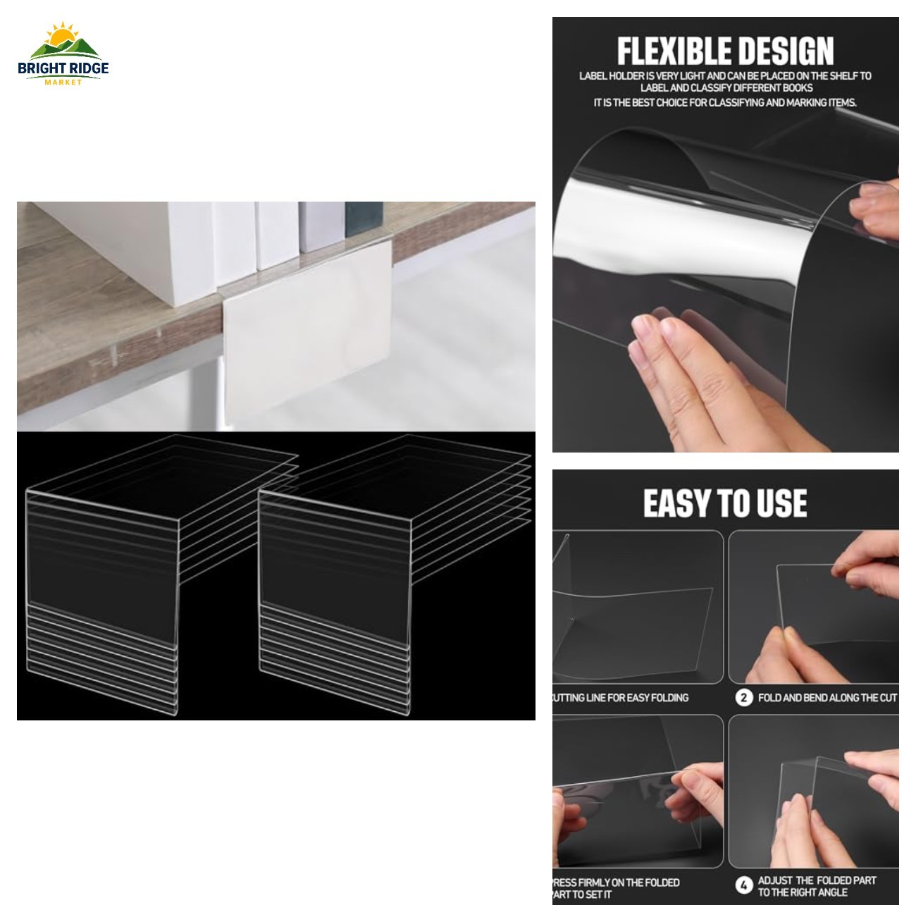 Clear Plastic Shelf Label Holders 15 Pcs 6.2 x 4.13 Inch for Organizing