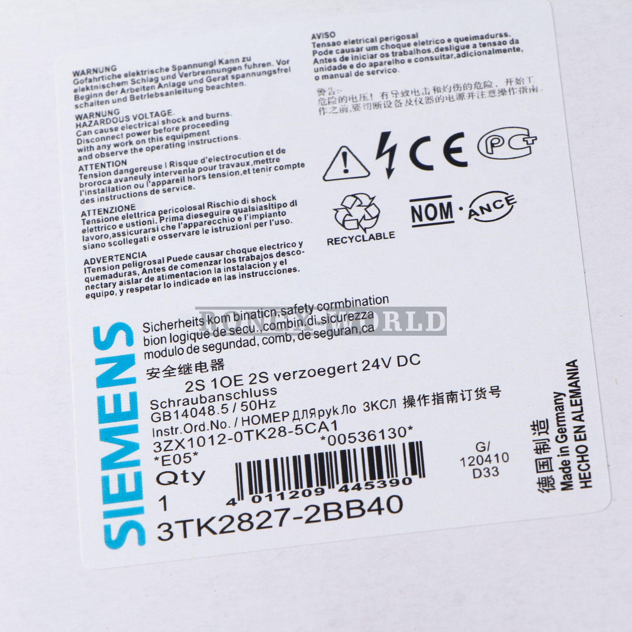 ONE NEW 3TK2827-2BB40 SIEMENS safety relay