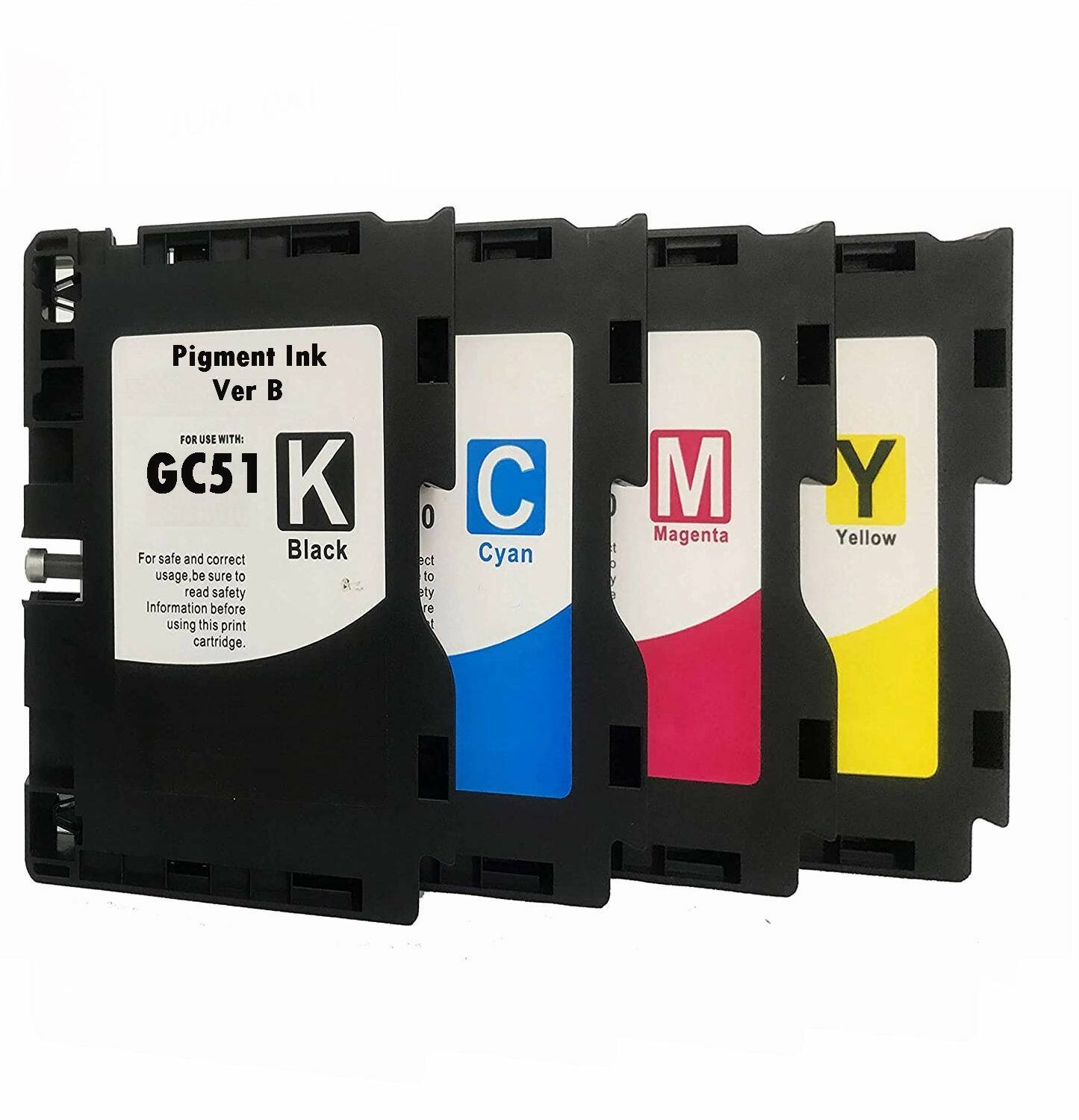 4 Pack RICOH GC51 ink cartridge For SG3210DNw SG3210 with pigment ink