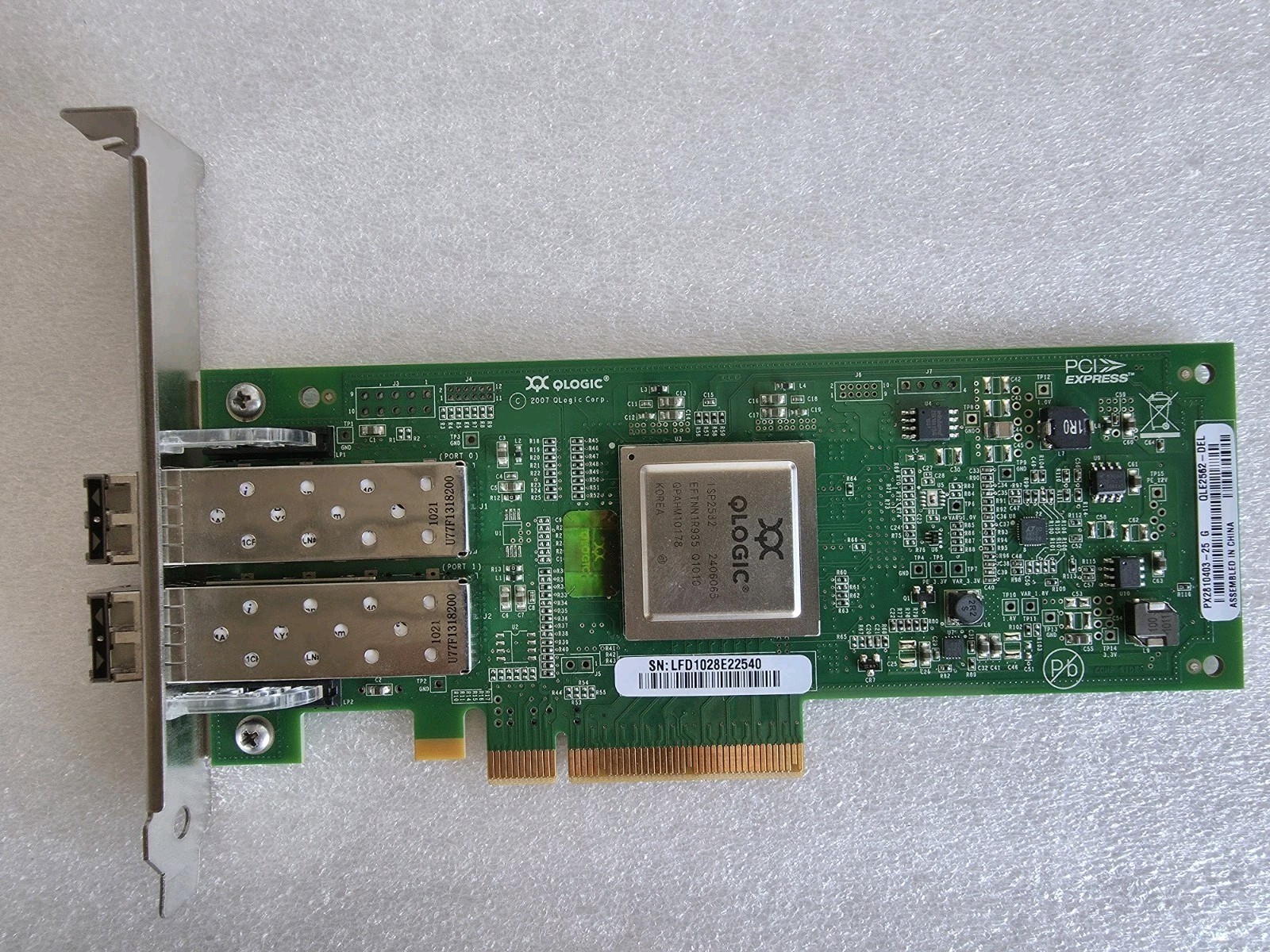 QLOGIC PX2810403-25 QLE2562-DEL 8G Dual Port Full Height