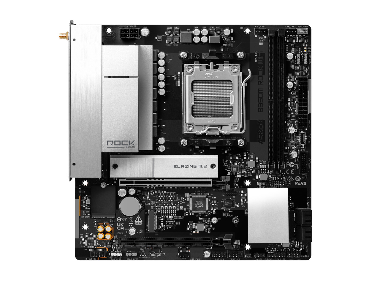 ASRock B850M Rock WiFi AM5 AMD B850 Micro ATX Motherboard