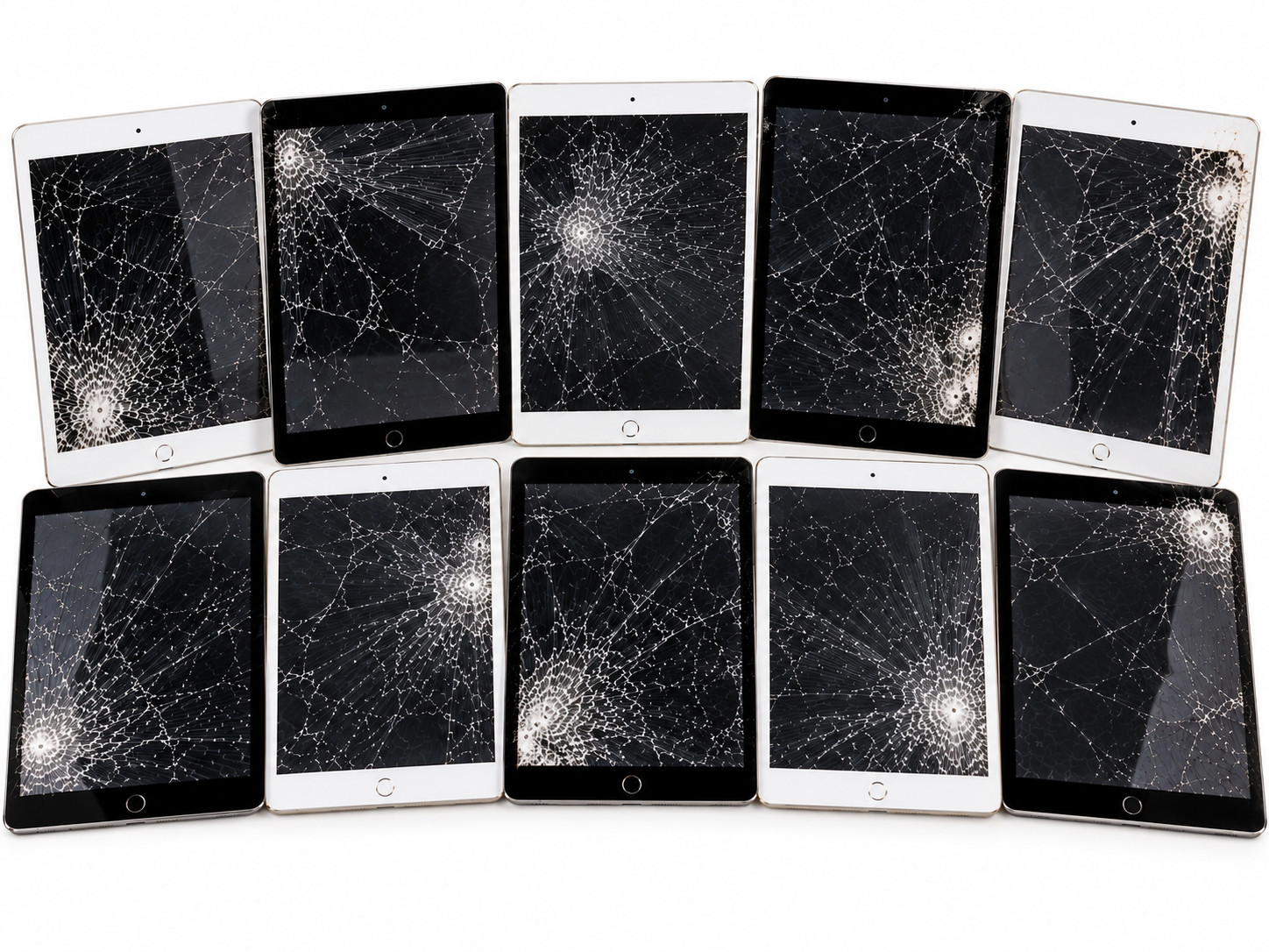 Lot of 10 Apple iPad Pro 10.5" Cellular A1709 Unlocked Cracked Screens
