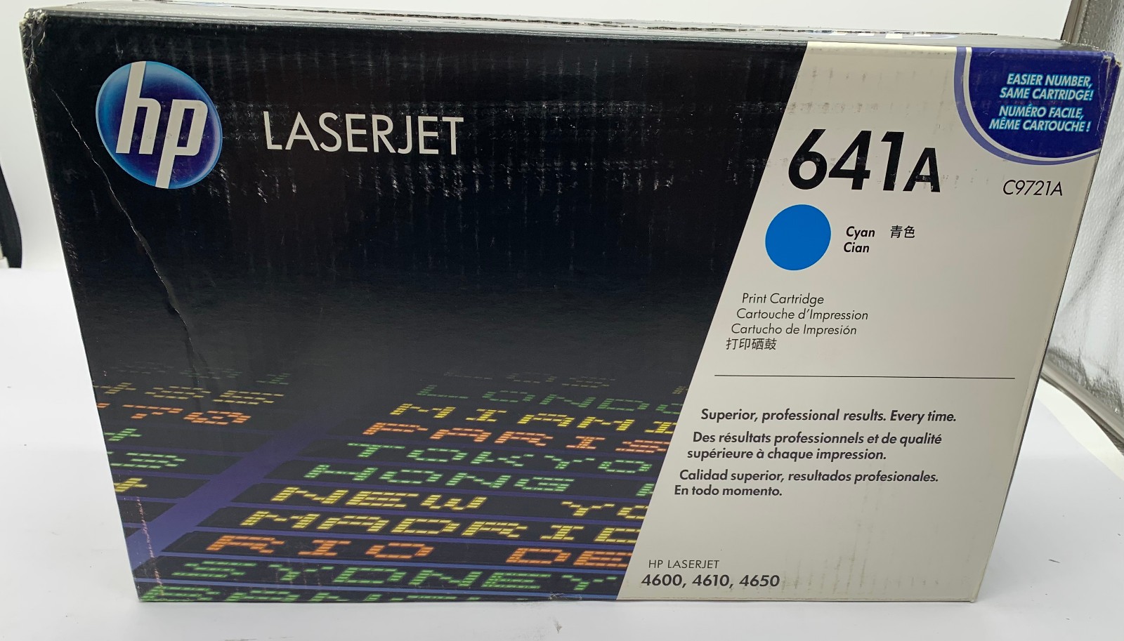 Genuine HP 641A (C9721A) Cyan Toner Cartridge, OEM