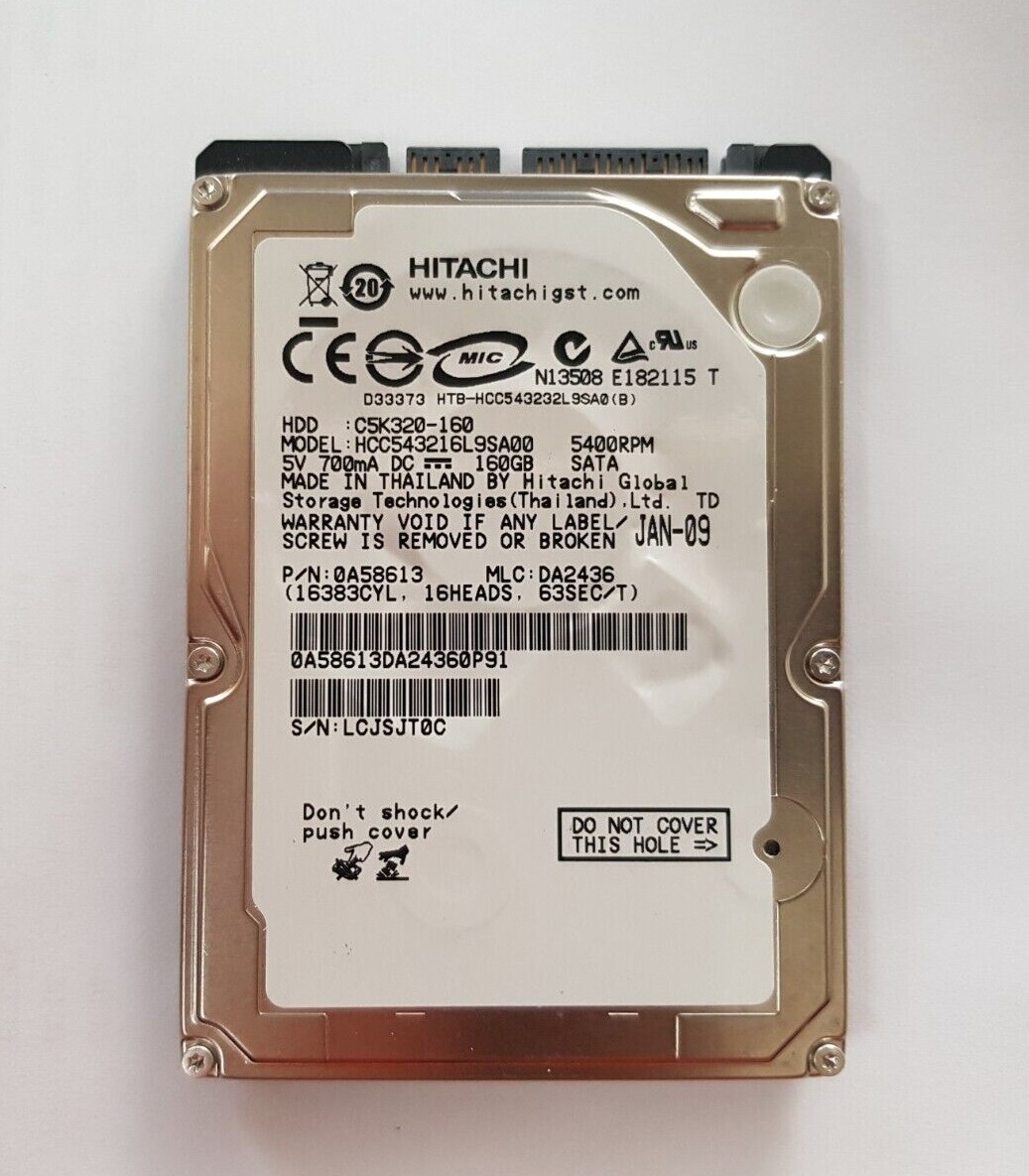Hitachi 160GB Internal 5400 RPM 2.5" Hard Drive C5K320-160 SATA