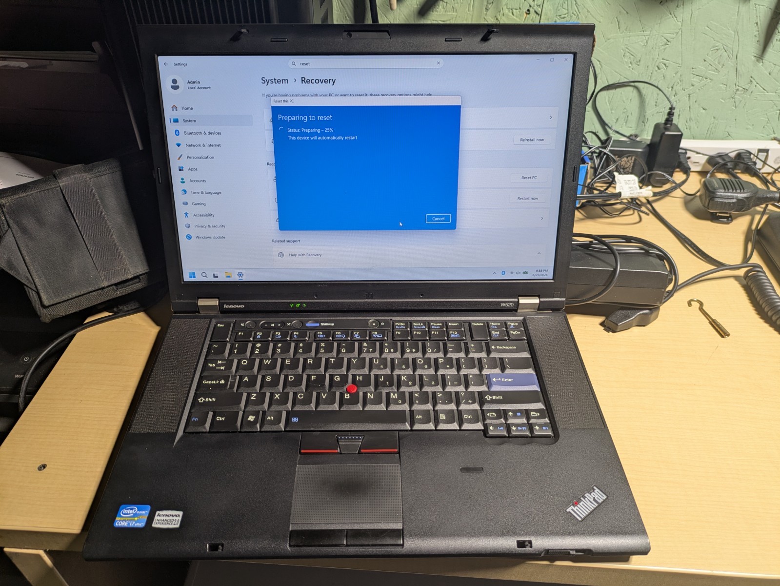 Lenovo ThinkPad W520 15.6" i7-2620M 16GB RAM 500GB SSD Windows 11 Pro Workstatio