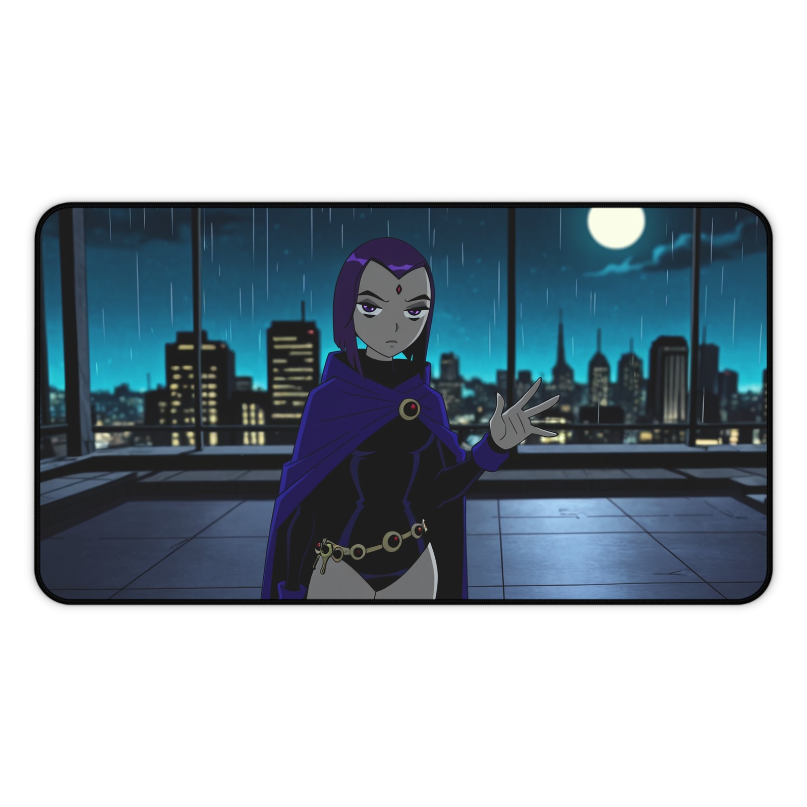 Raven Teen Titans DC Comics Desk Mat XL Mouse Pad Moonlit Rooftop Night