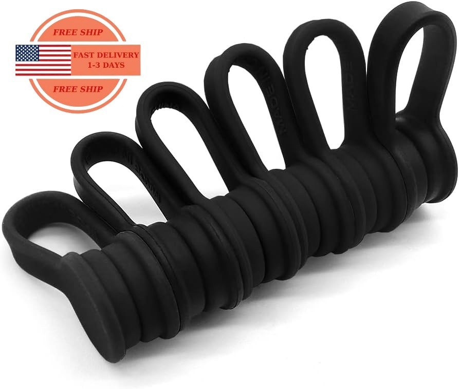 6 clips magnéticos negros para cables, organizador de auriculares, enrollador