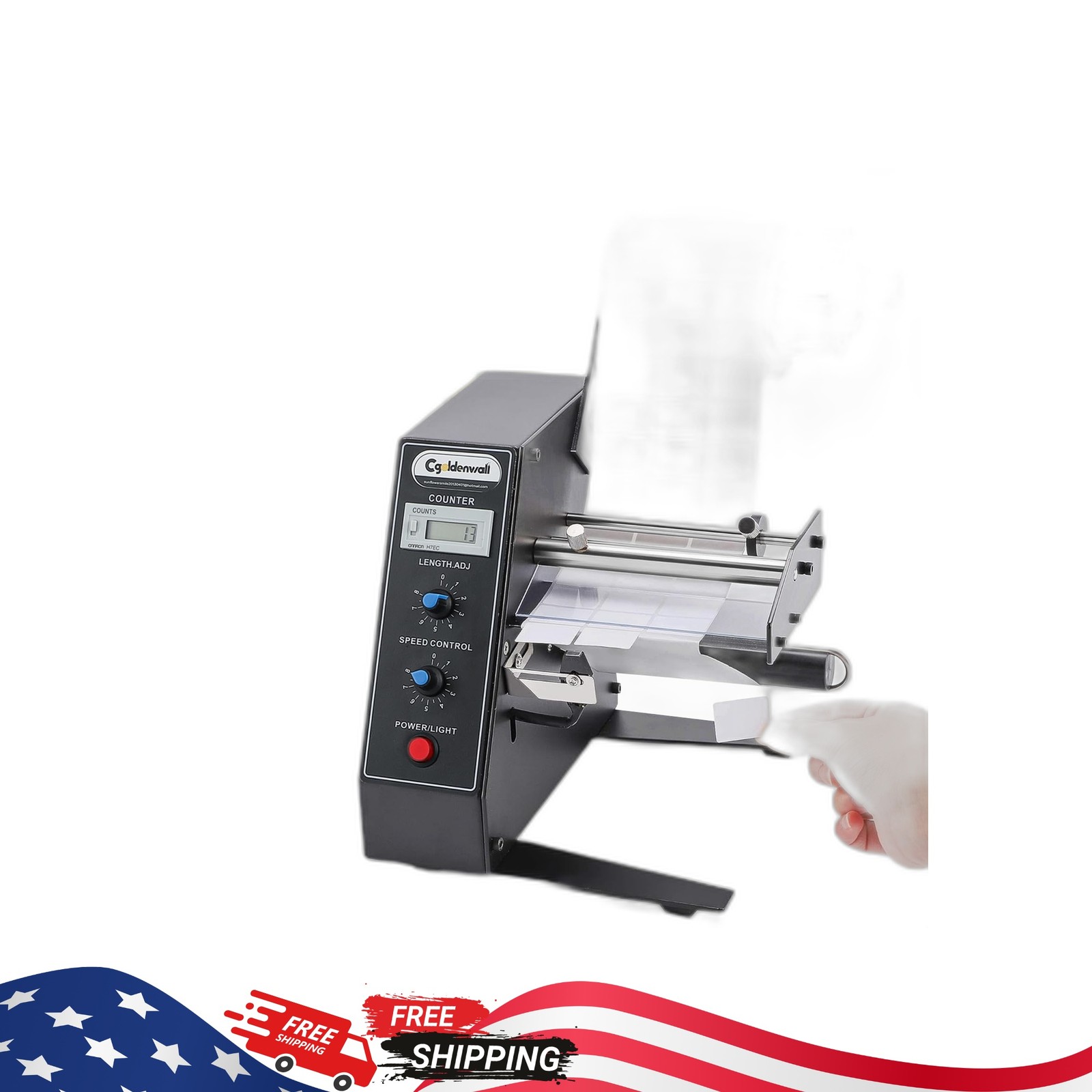CGOLDENWALL Automatic Label Dispenser Sticker Roll 1-8m/min