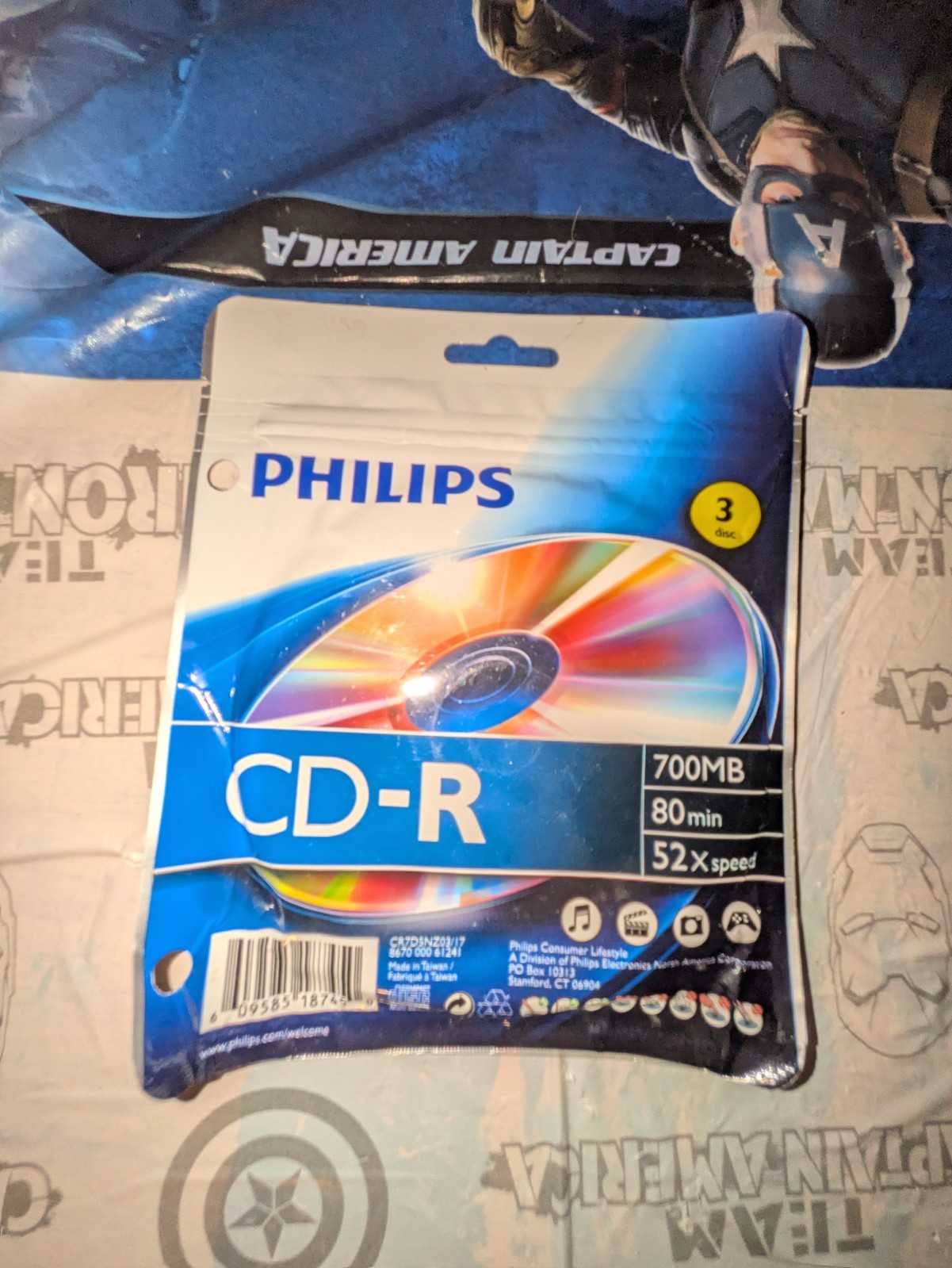Philips 3 Disc Pack CD-R 700 MB 80 Minutes 52 X Speed SEALED
