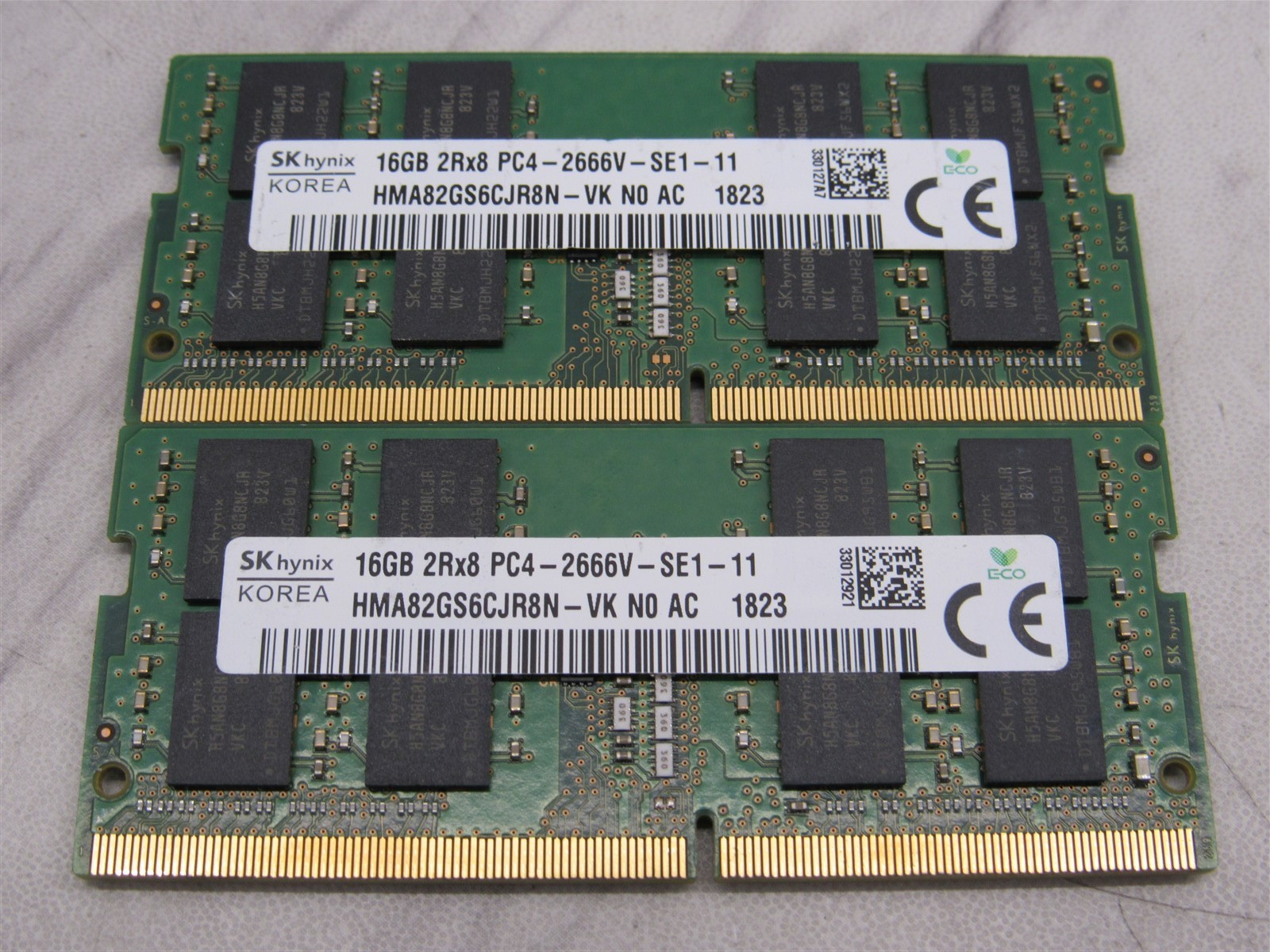 32GB KIT - 2x SK Hynix 16GB 2Rx8 PC4-2666V DDR4 SODIMM Laptop Memory RAM