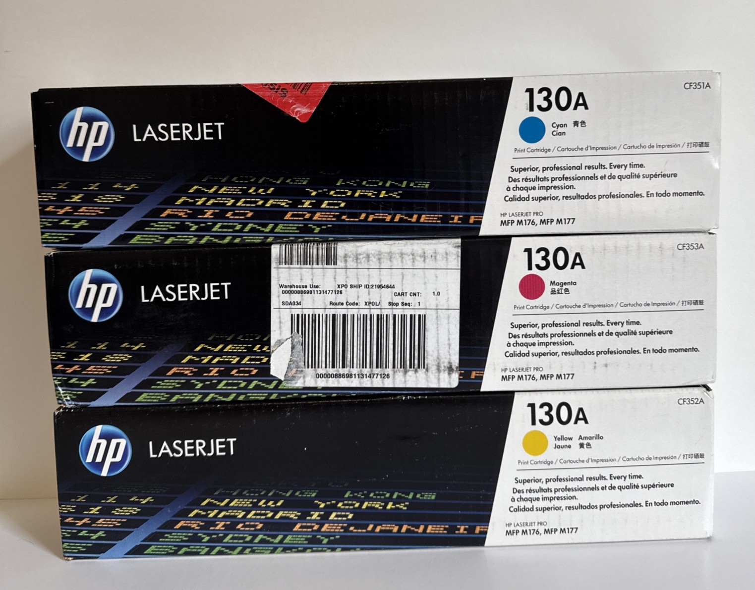 GENUINE SET HP LASERJET COLOR TONER HP CF351A CF352A CF353A NEW 130A