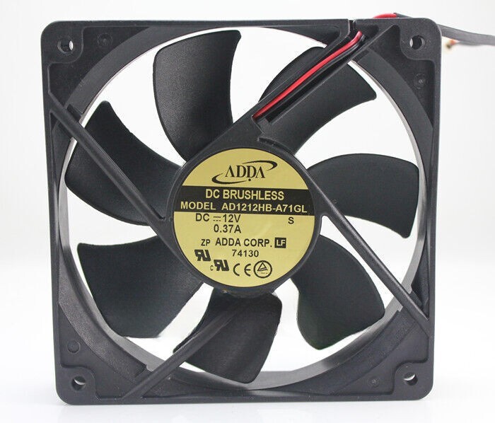 1pc For ADDA AD1212HB-A71GL Fan 120*120*25mm 12V 0.37A 2pin