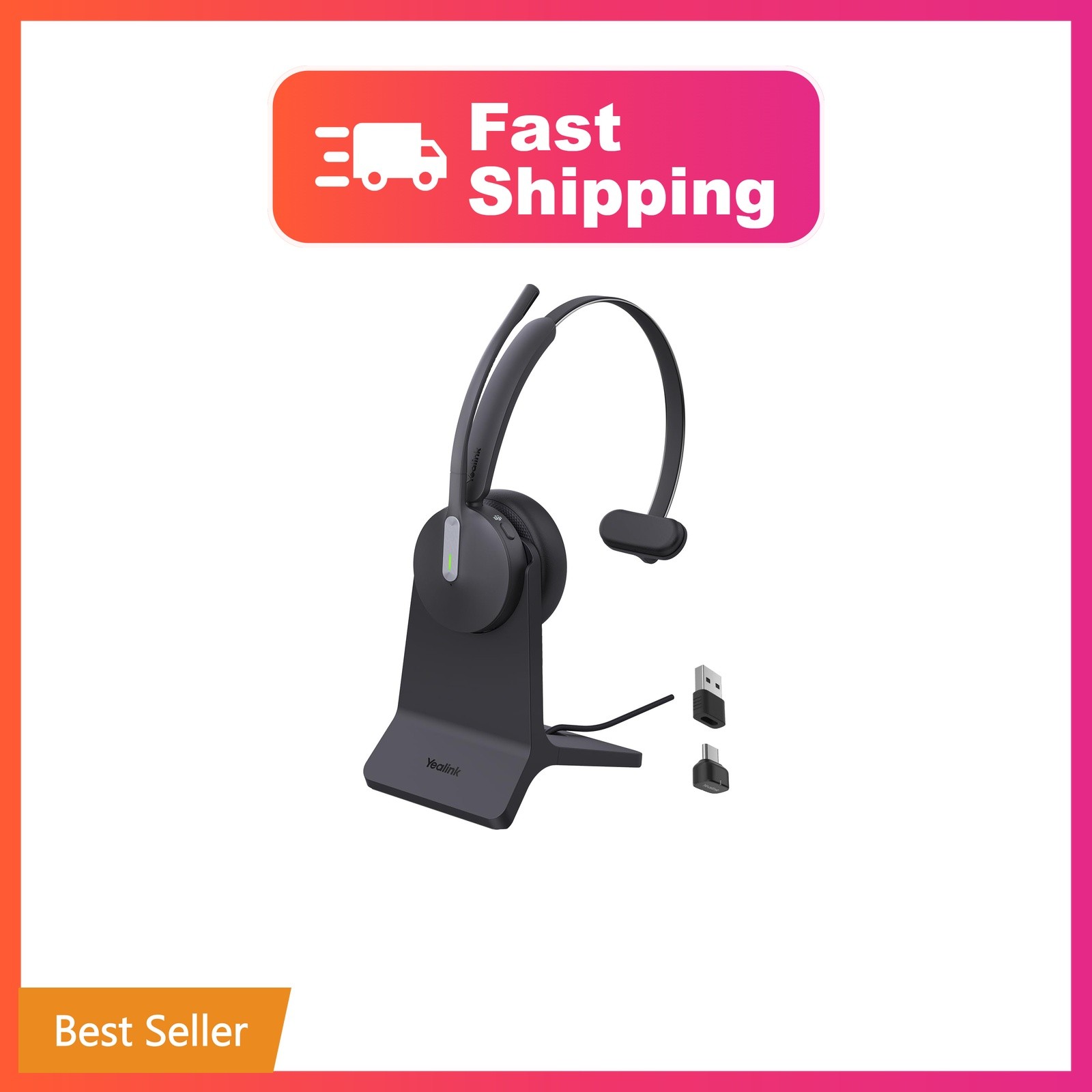 Yealink BH70 Mono Wireless Headset Black Teams Stand