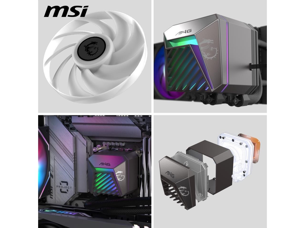 MAG Coreliquid A15 240 Black- AIO ARGB Liquid Cooling - 240mm Radiator - MSI