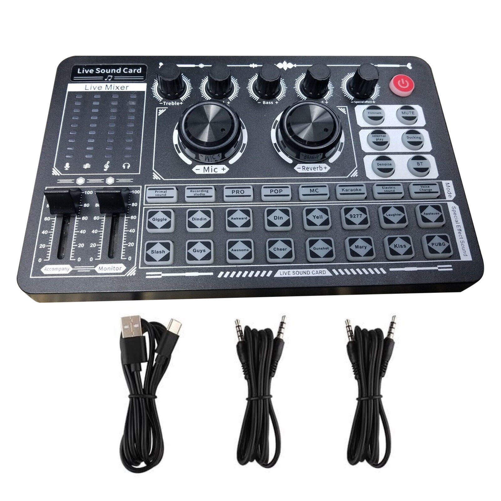 1 Set Live Sound Card F999 High Quality Recording Equipment For Live Broadcasts