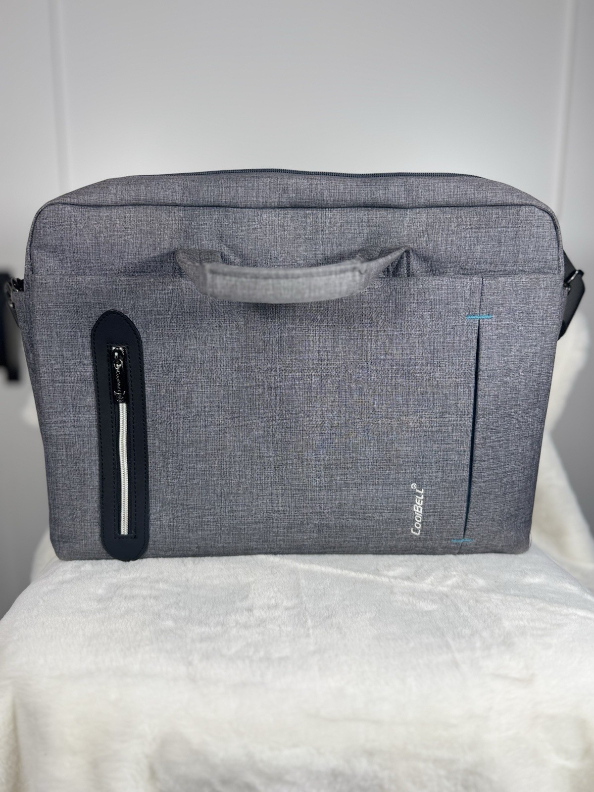 CoolBELL Laptop Bag Gray 17” Shoulder Briefcase Work Travel Office Messenger