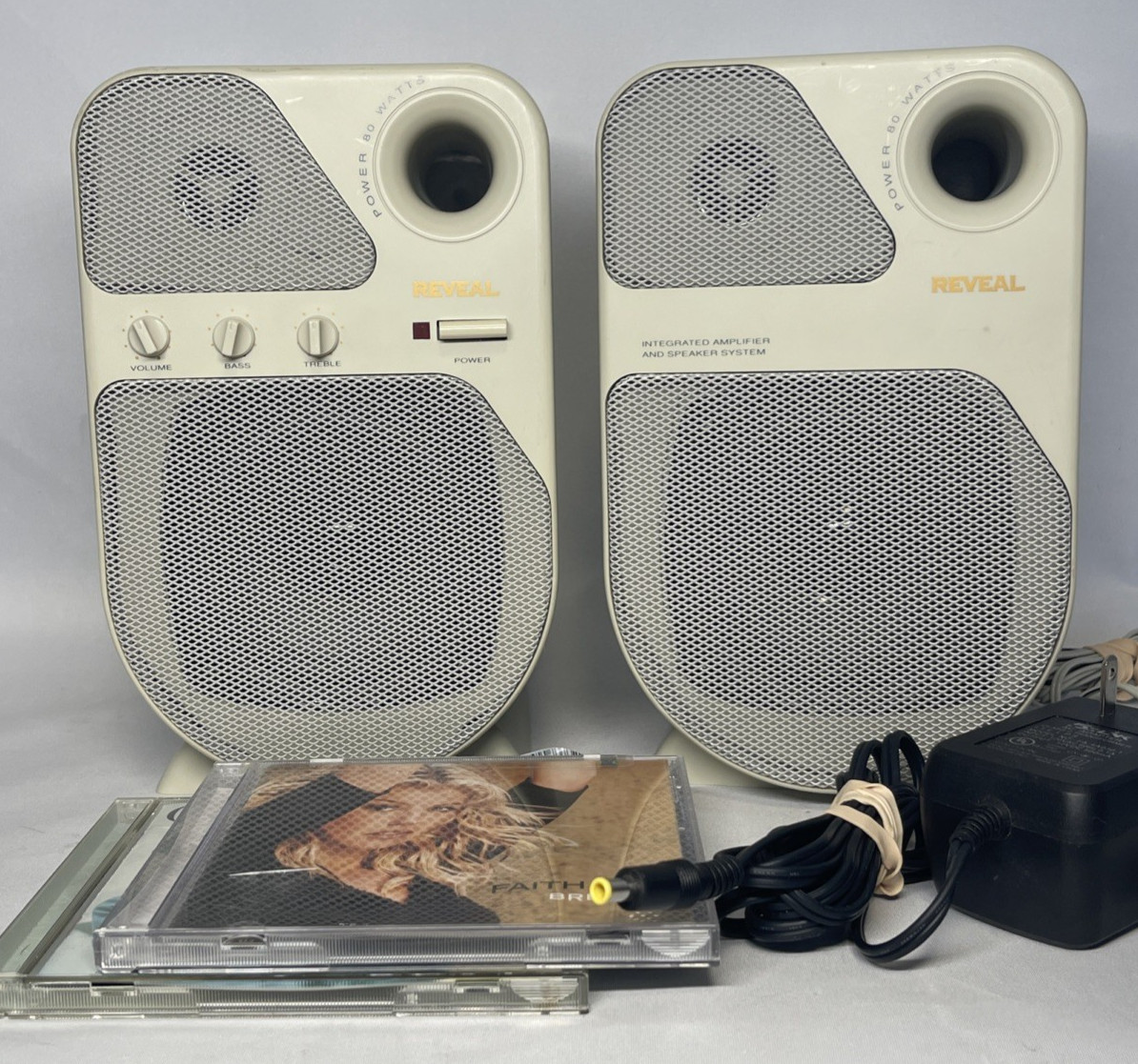 TESTED Reveal Power 80 WATT Computer Speaker System 1990s Integrated Amplifier