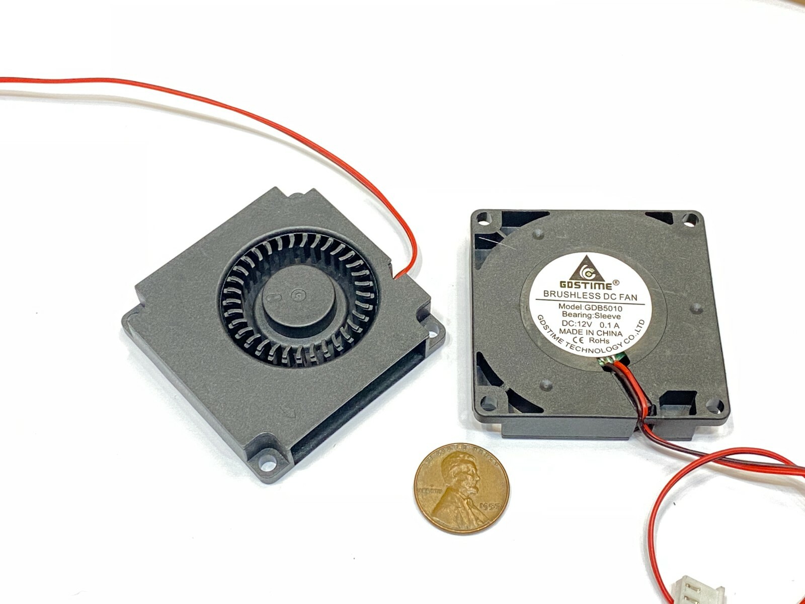 2 Pieces 12V Blower Fan 5010 5cm cooling 50mm x 10mm 2pin quite silent E31