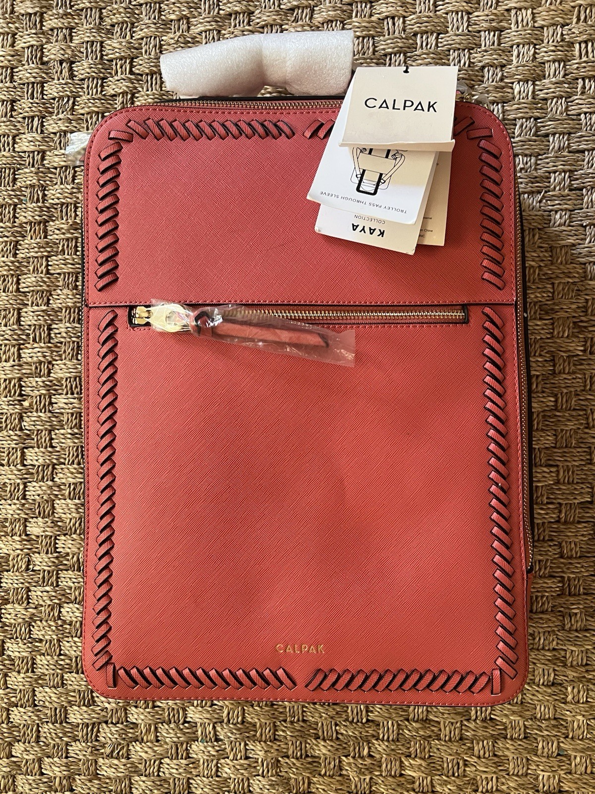 NWT Calpak Kaya 15 inch Laptop Backpack in Orange 15.5” x 11.5” x 4.25”